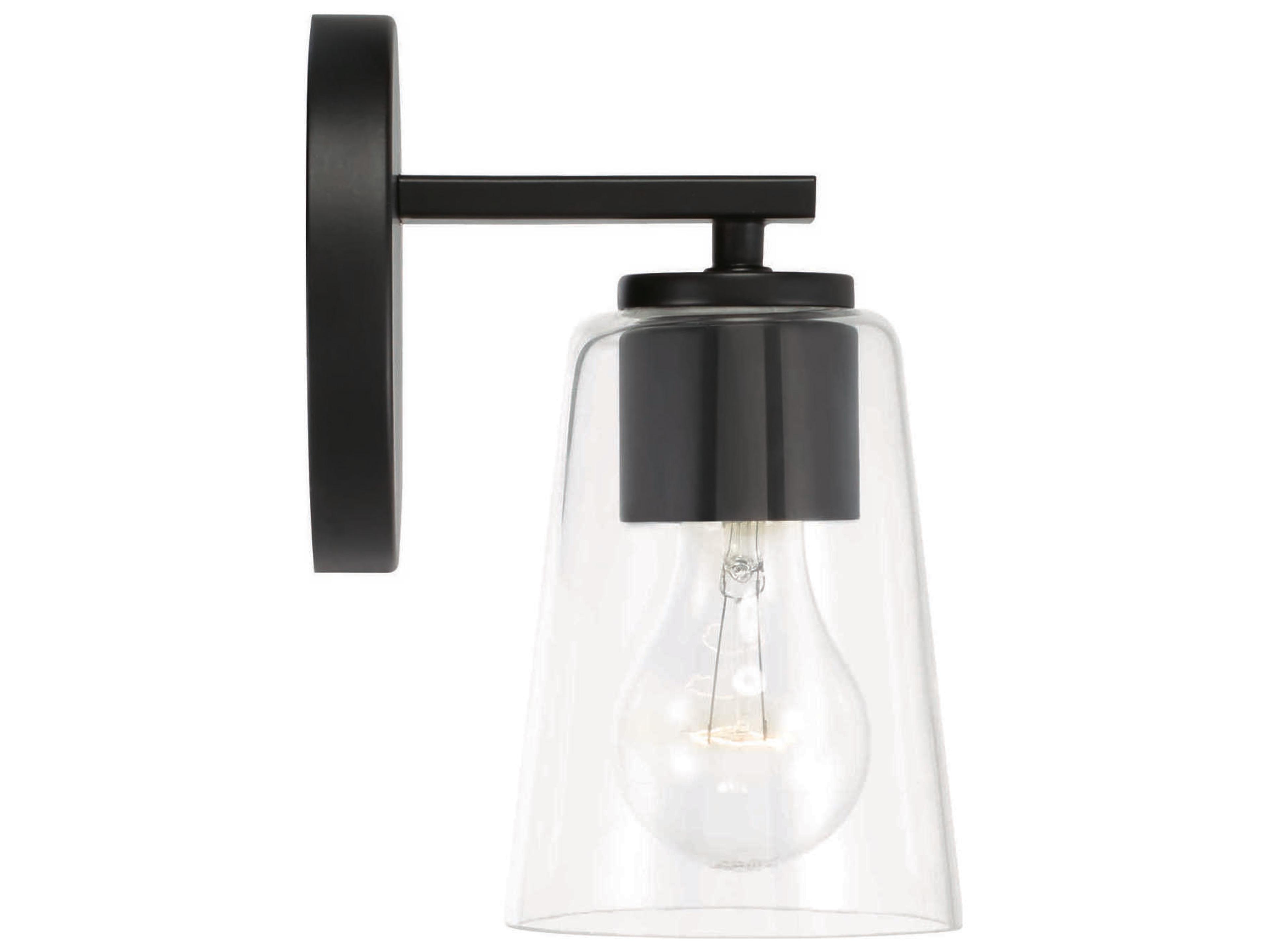Capital Lighting Portman 1-Light Matte Black Glass Wall Sconce