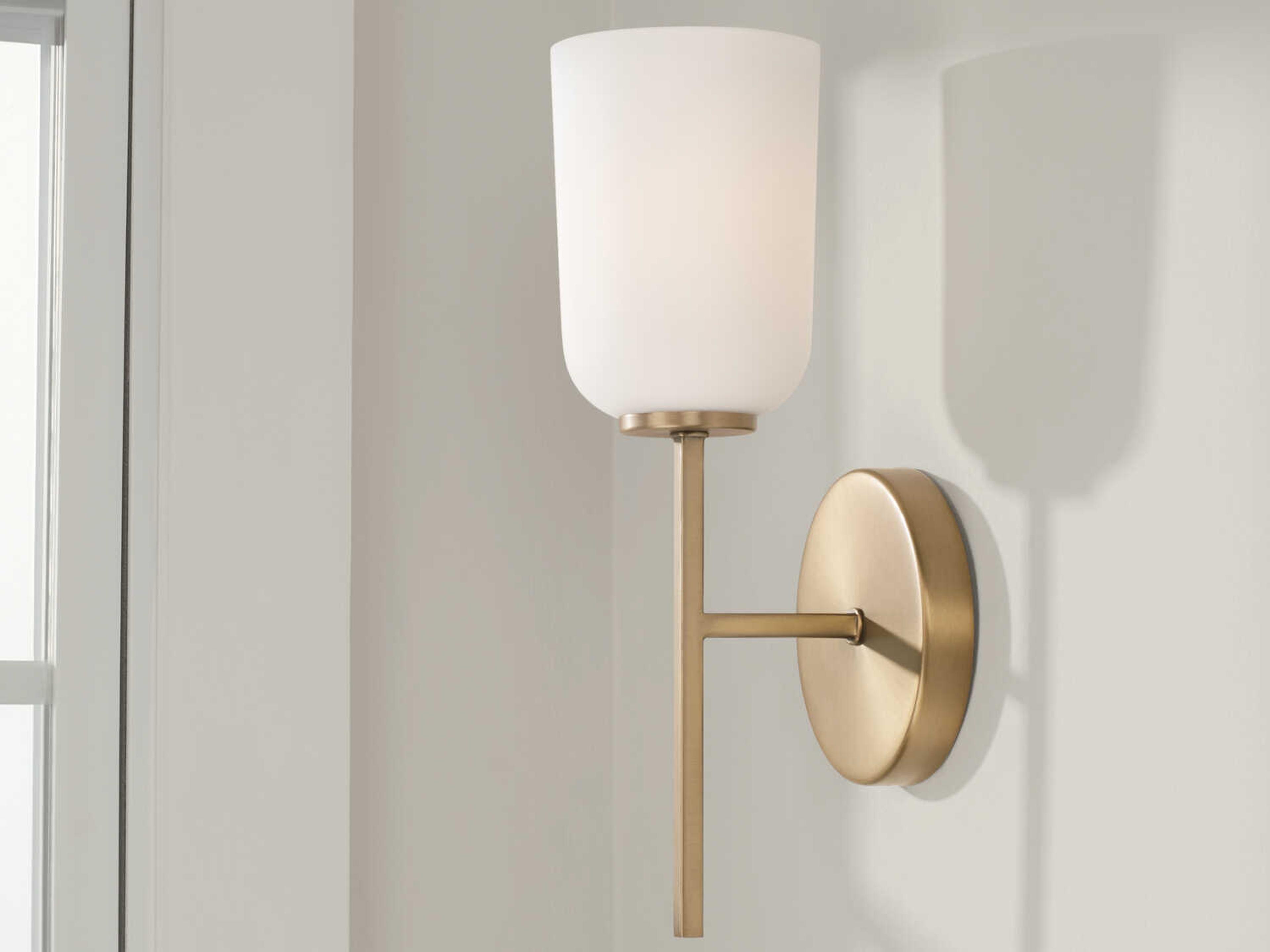 Capital Lighting Lawson 1-Light Aged Brass Glass Wall Sconce