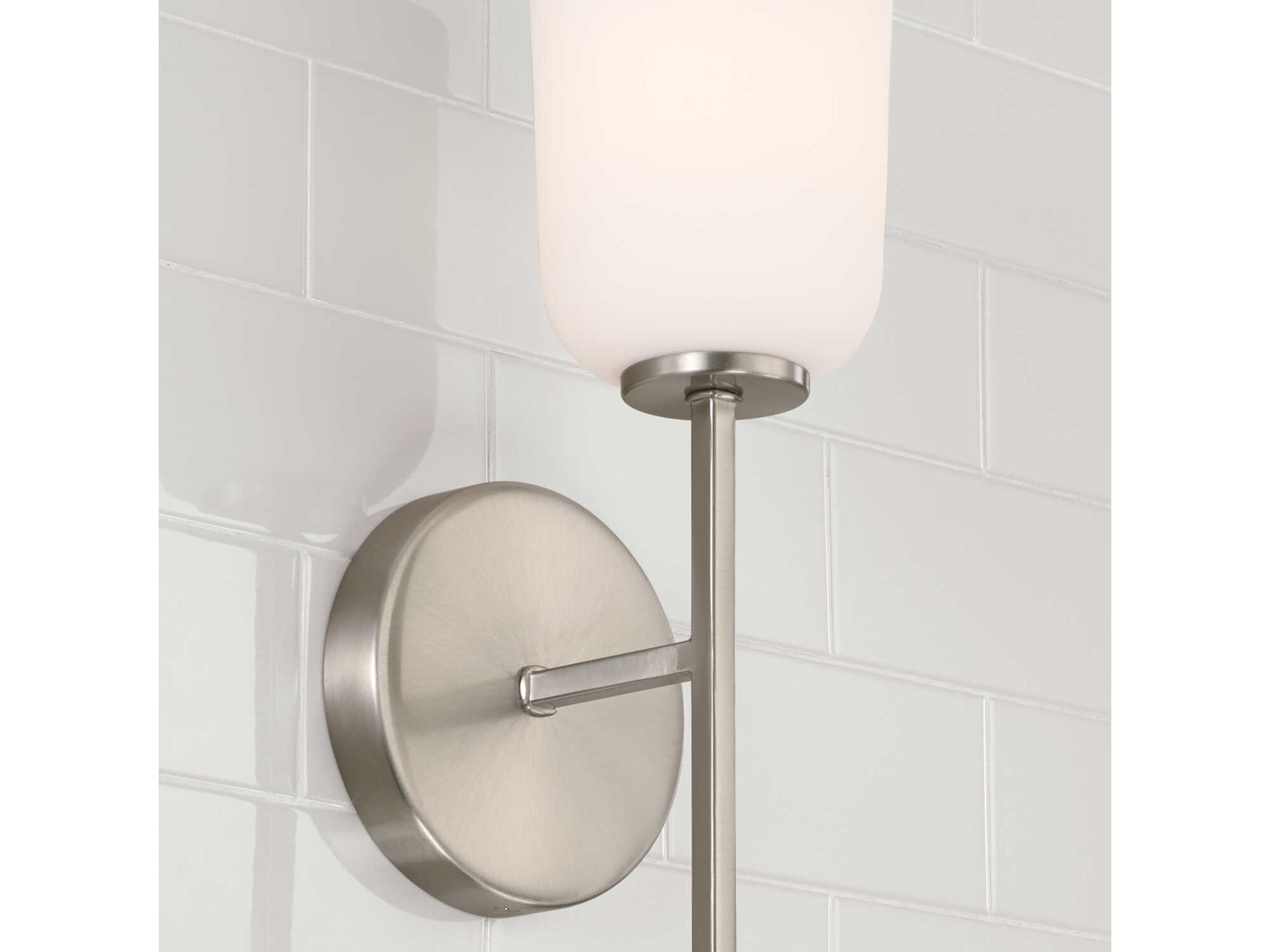 Capital Lighting Lawson 1-Light Brushed Nickel Glass Wall Sconce