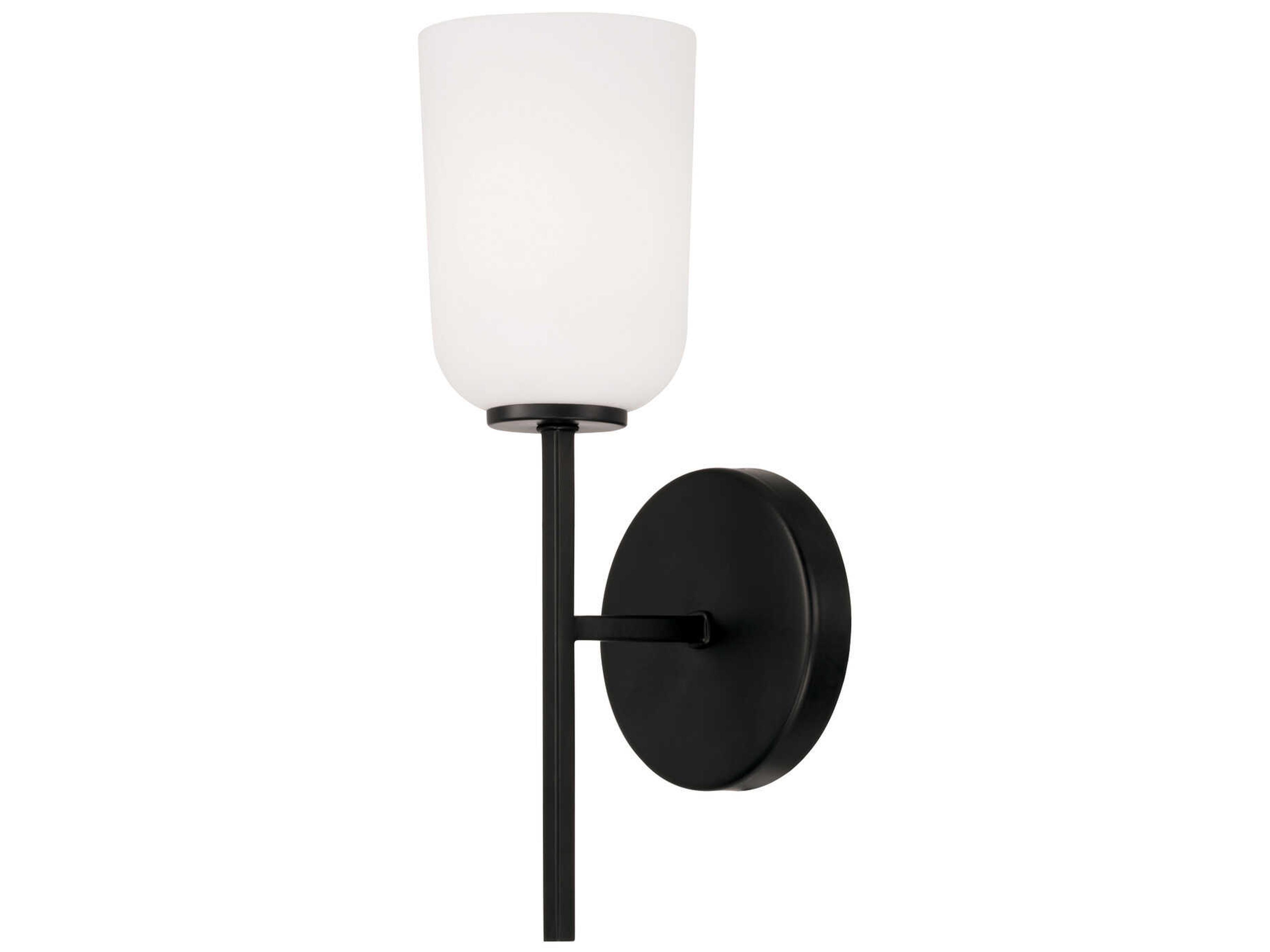 Lawson 1-Light Matte Black Glass Wall Sconce