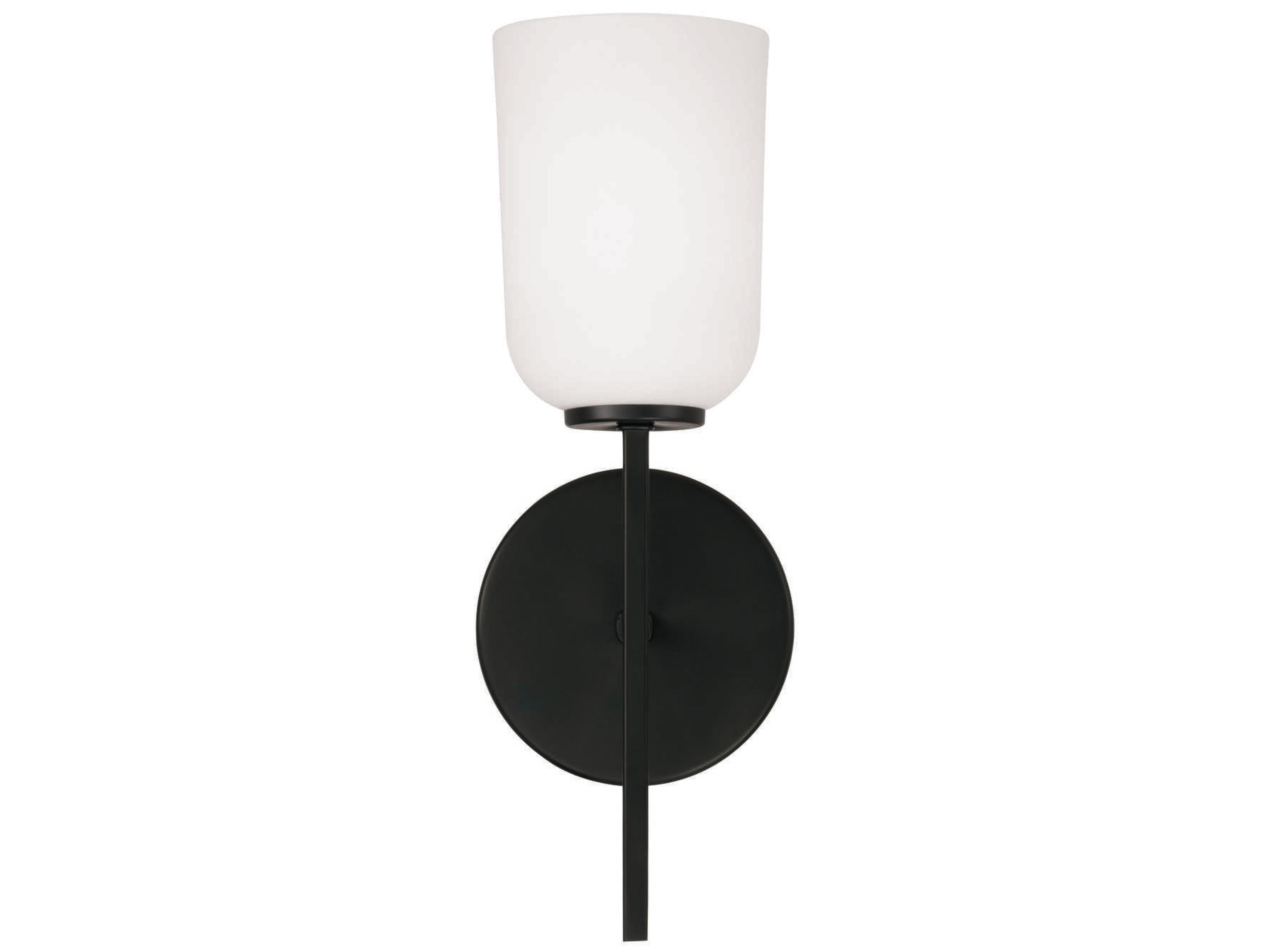 Capital Lighting Lawson 1-Light Matte Black Glass Wall Sconce
