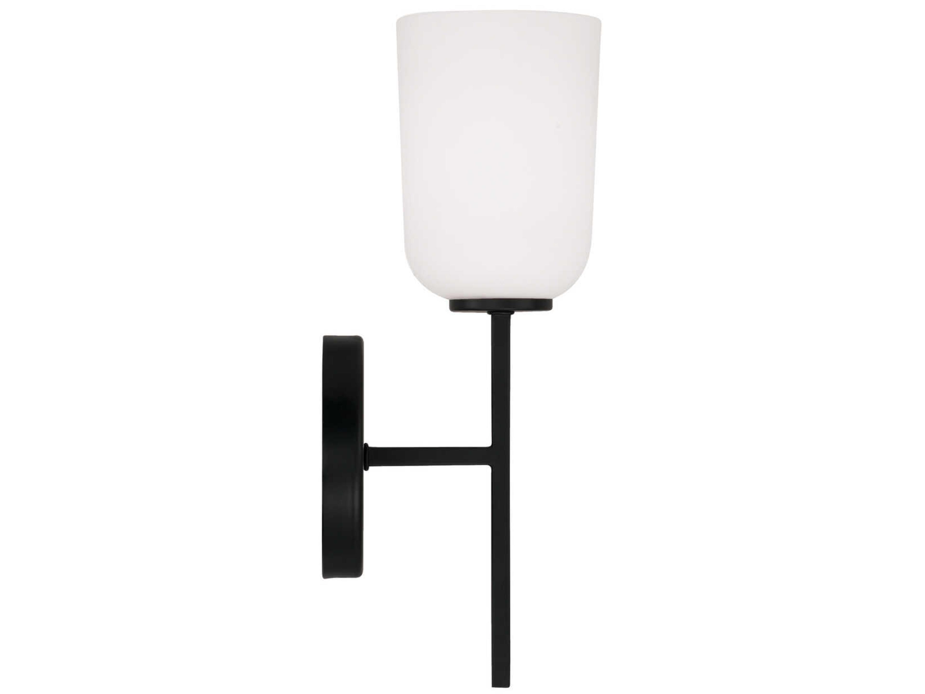 Capital Lighting Lawson 1-Light Matte Black Glass Wall Sconce