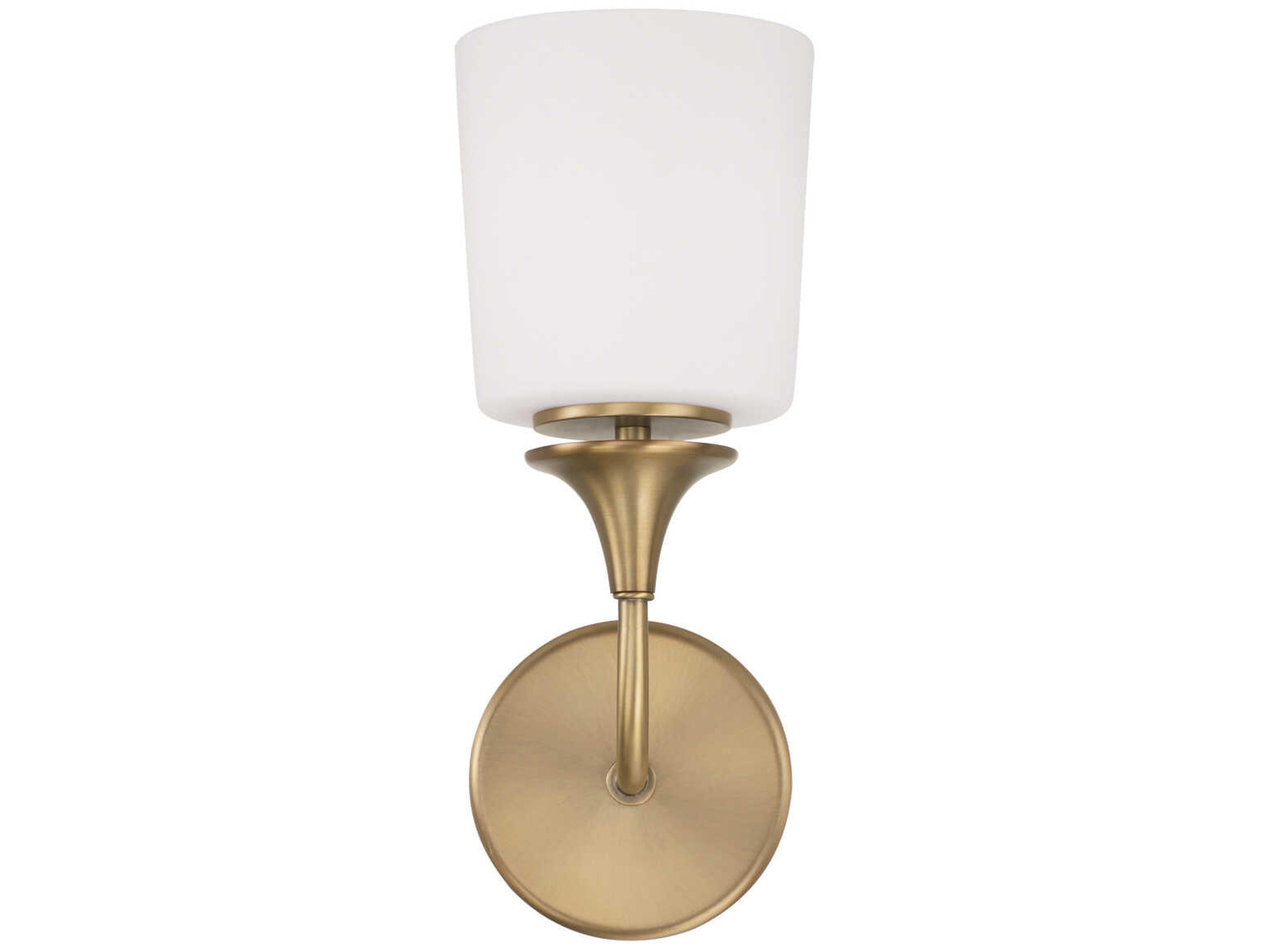 Capital Lighting Presley 1-Light Aged Brass Glass Wall Sconce