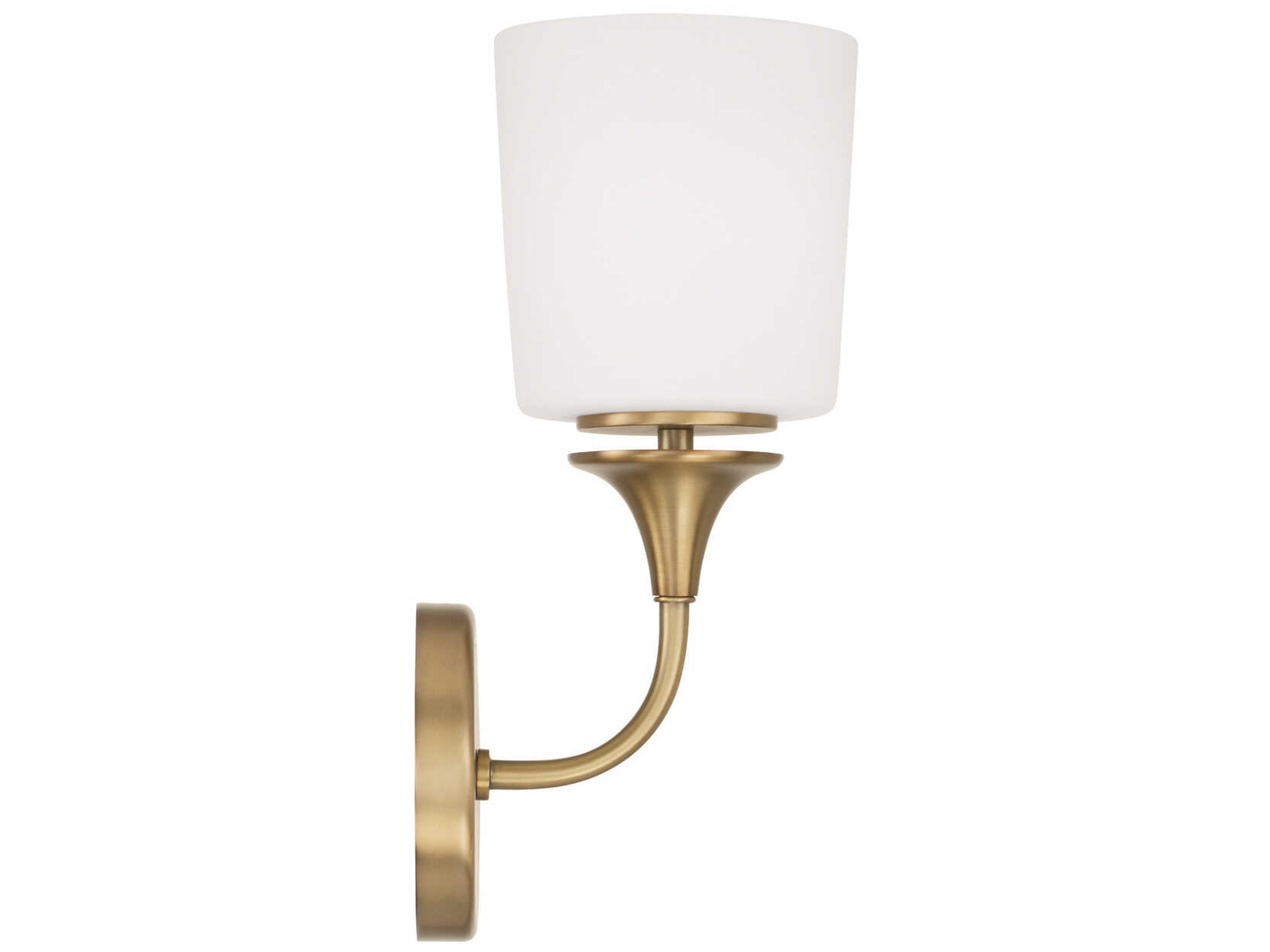 Capital Lighting Presley 1-Light Aged Brass Glass Wall Sconce