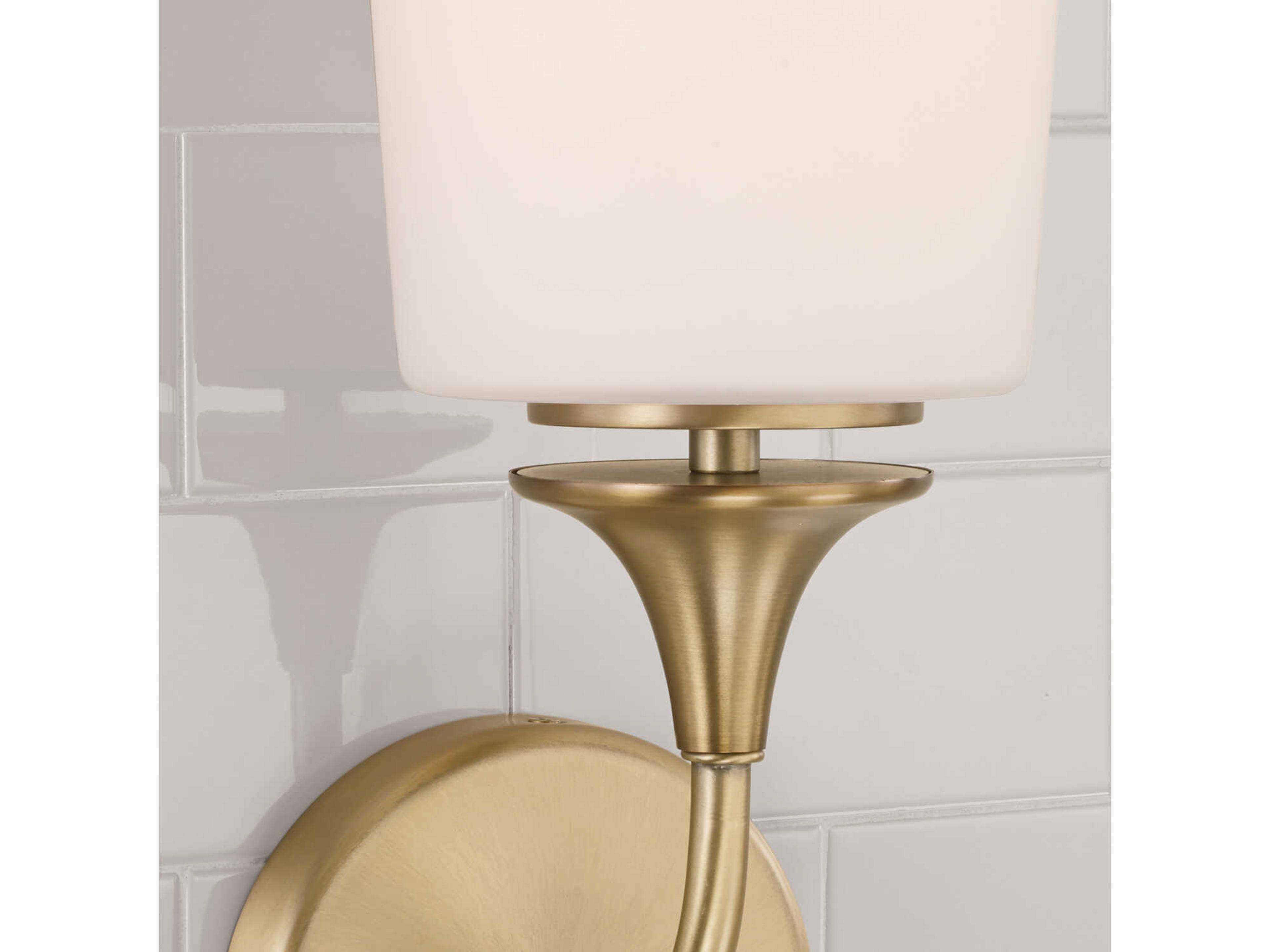 Capital Lighting Presley 1-Light Aged Brass Glass Wall Sconce