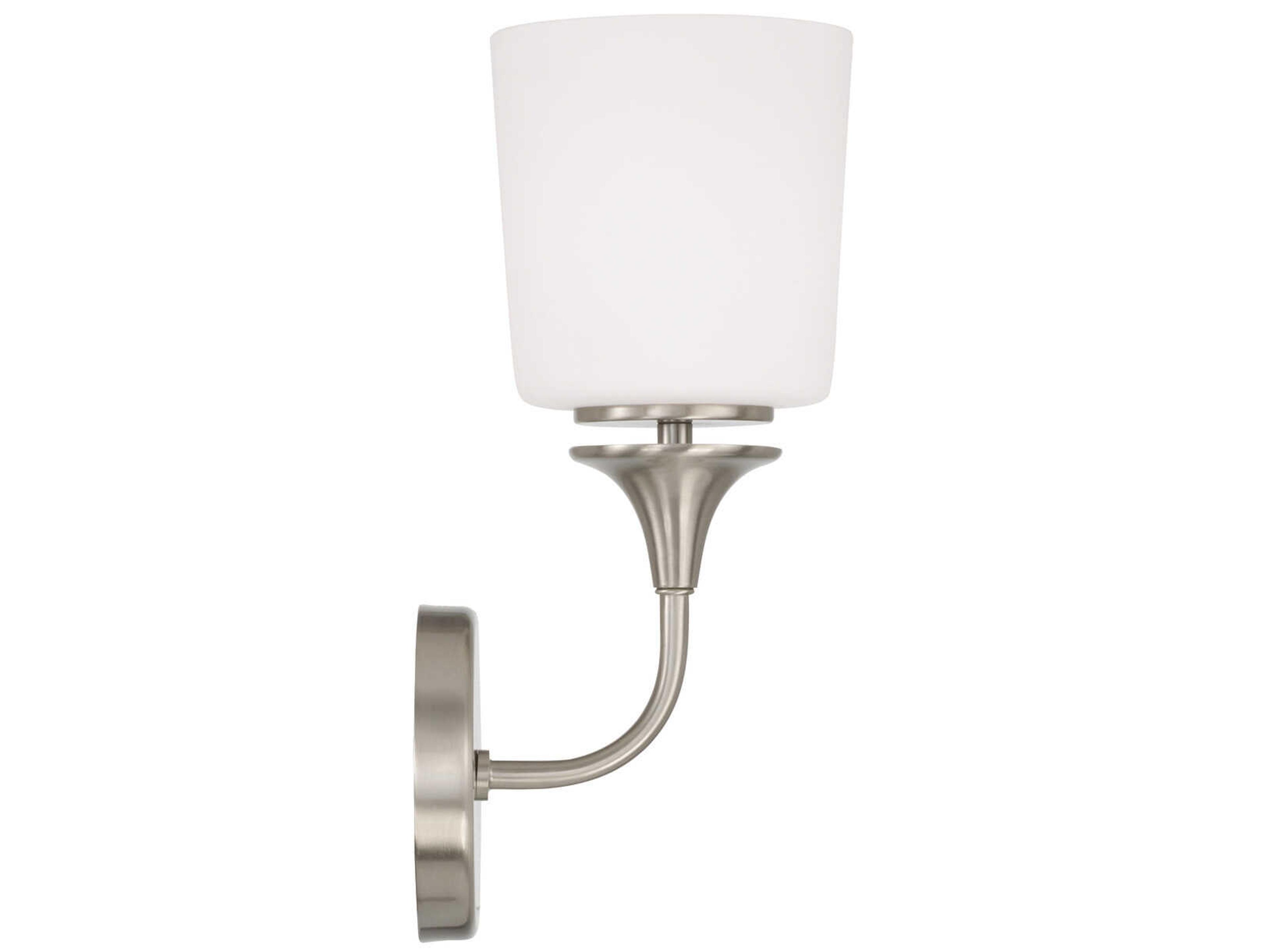 Capital Lighting Presley 1-Light Brushed Nickel Glass Wall Sconce