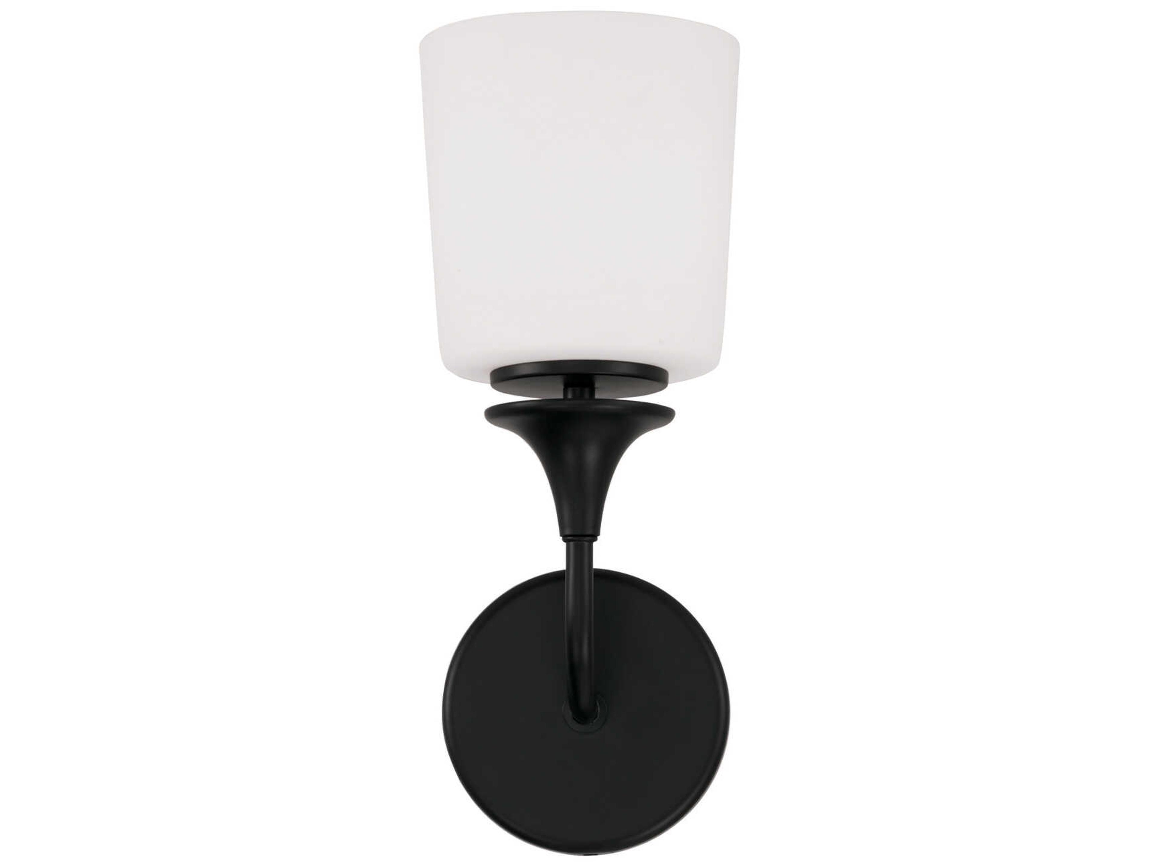 Capital Lighting Presley 1-Light Matte Black Glass Wall Sconce