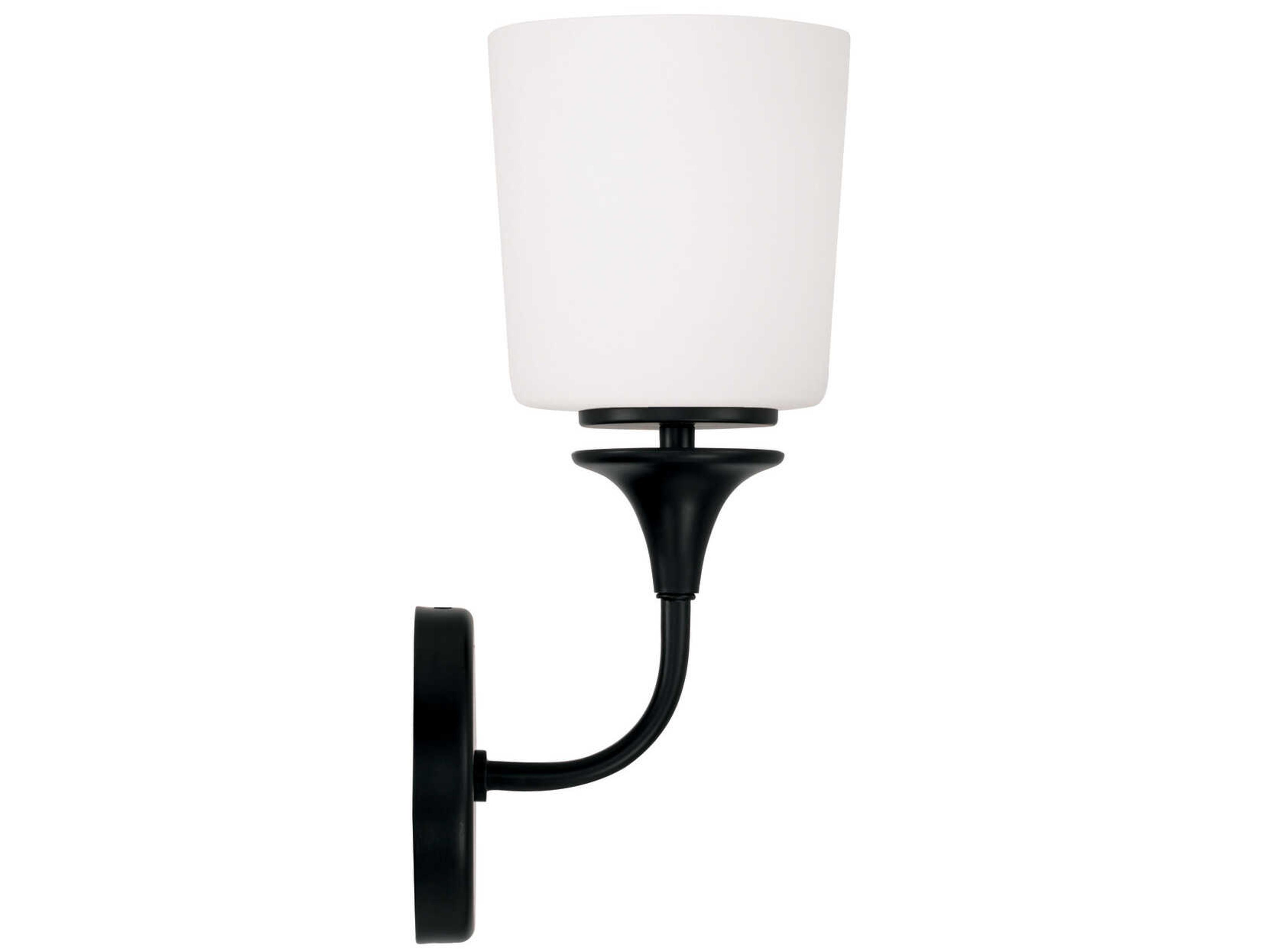Capital Lighting Presley 1-Light Matte Black Glass Wall Sconce