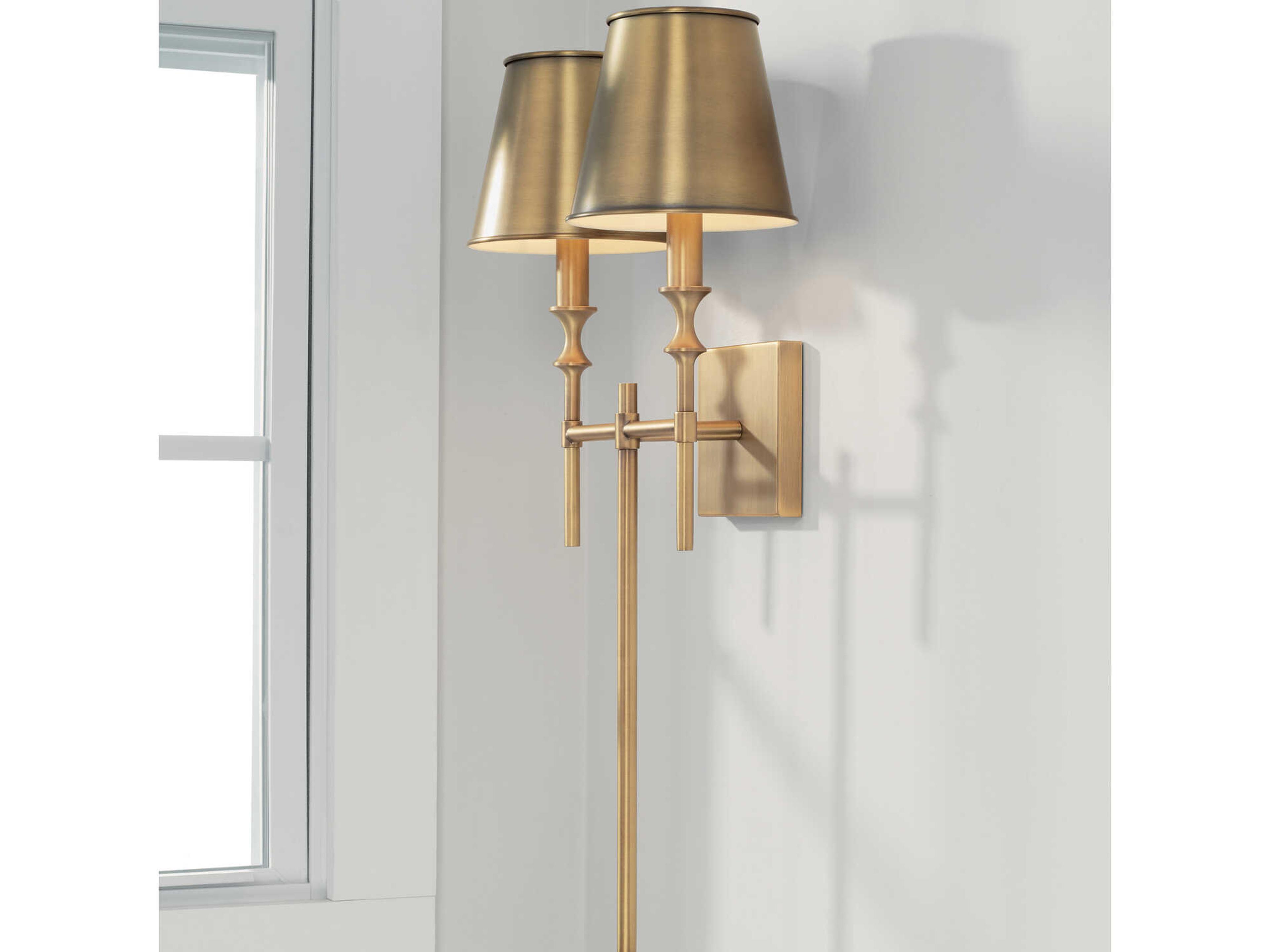 Capital Lighting Whitney 2-Light Aged Brass Wall Sconce