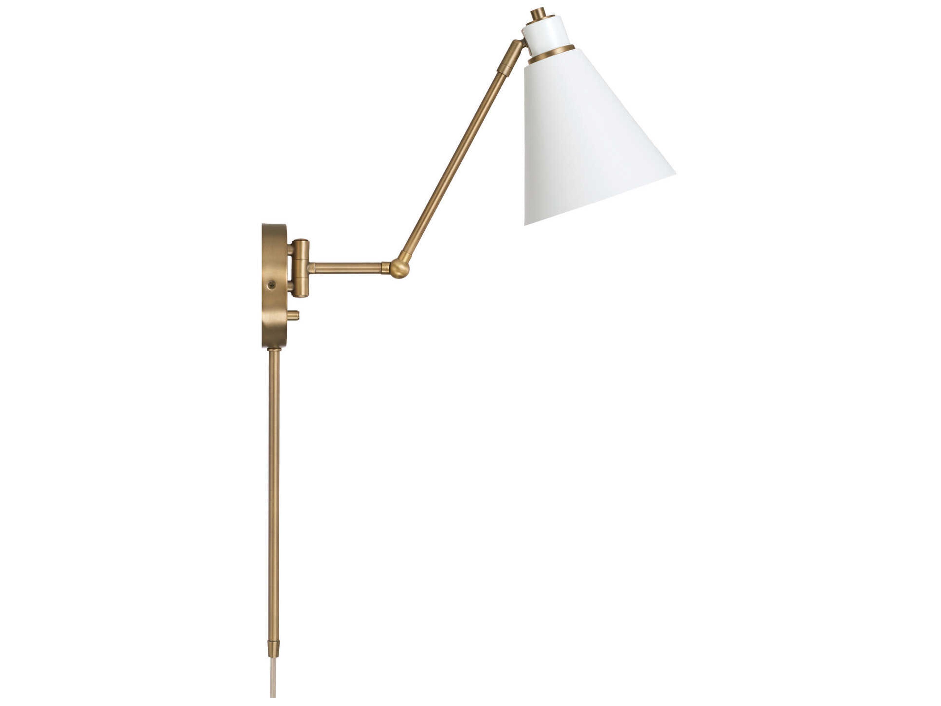 Capital Lighting Bradley 1-Light Aged Brass White Wall Sconce