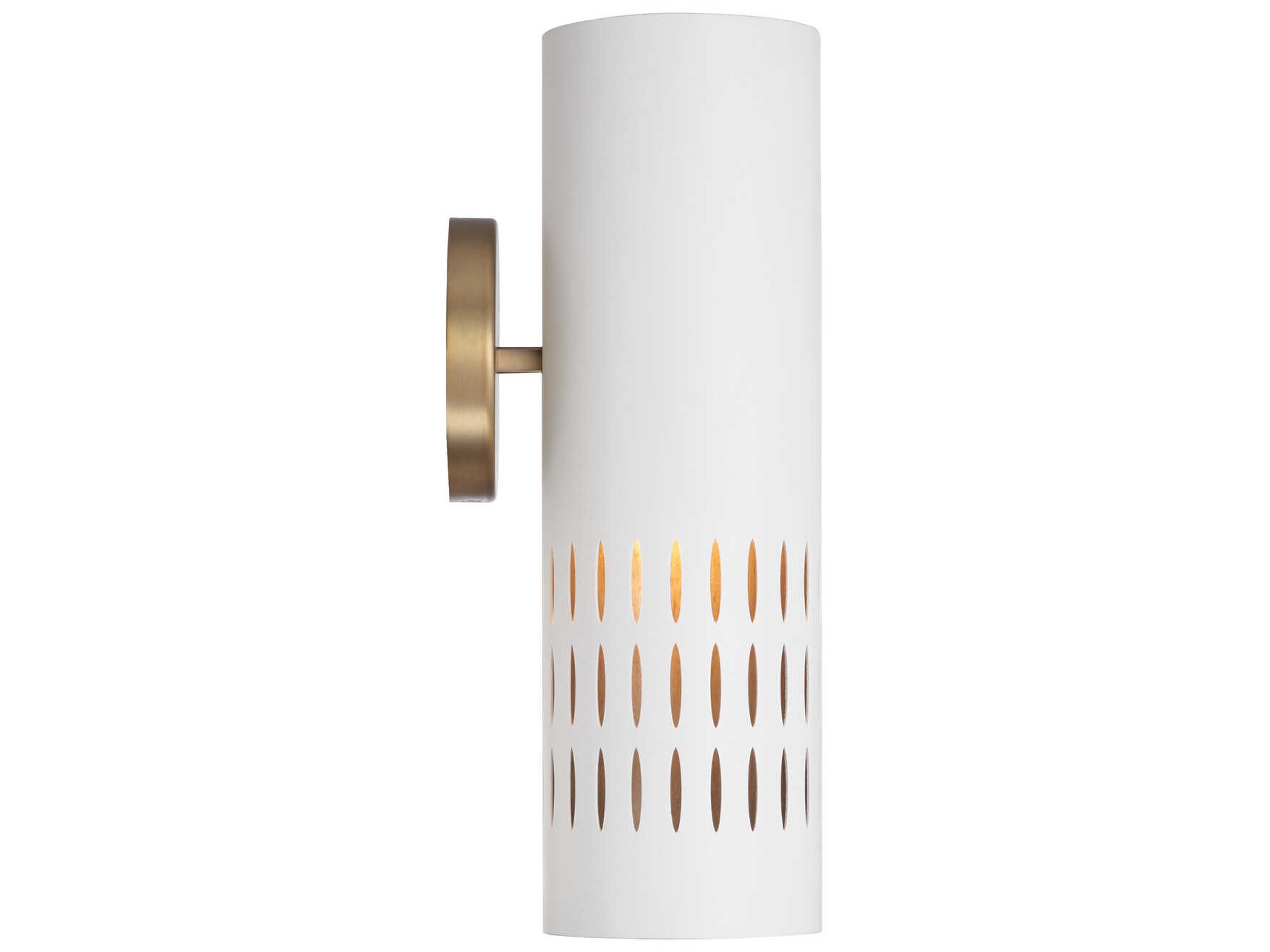 Capital Lighting Dash 1-Light Aged Brass White Wall Sconce