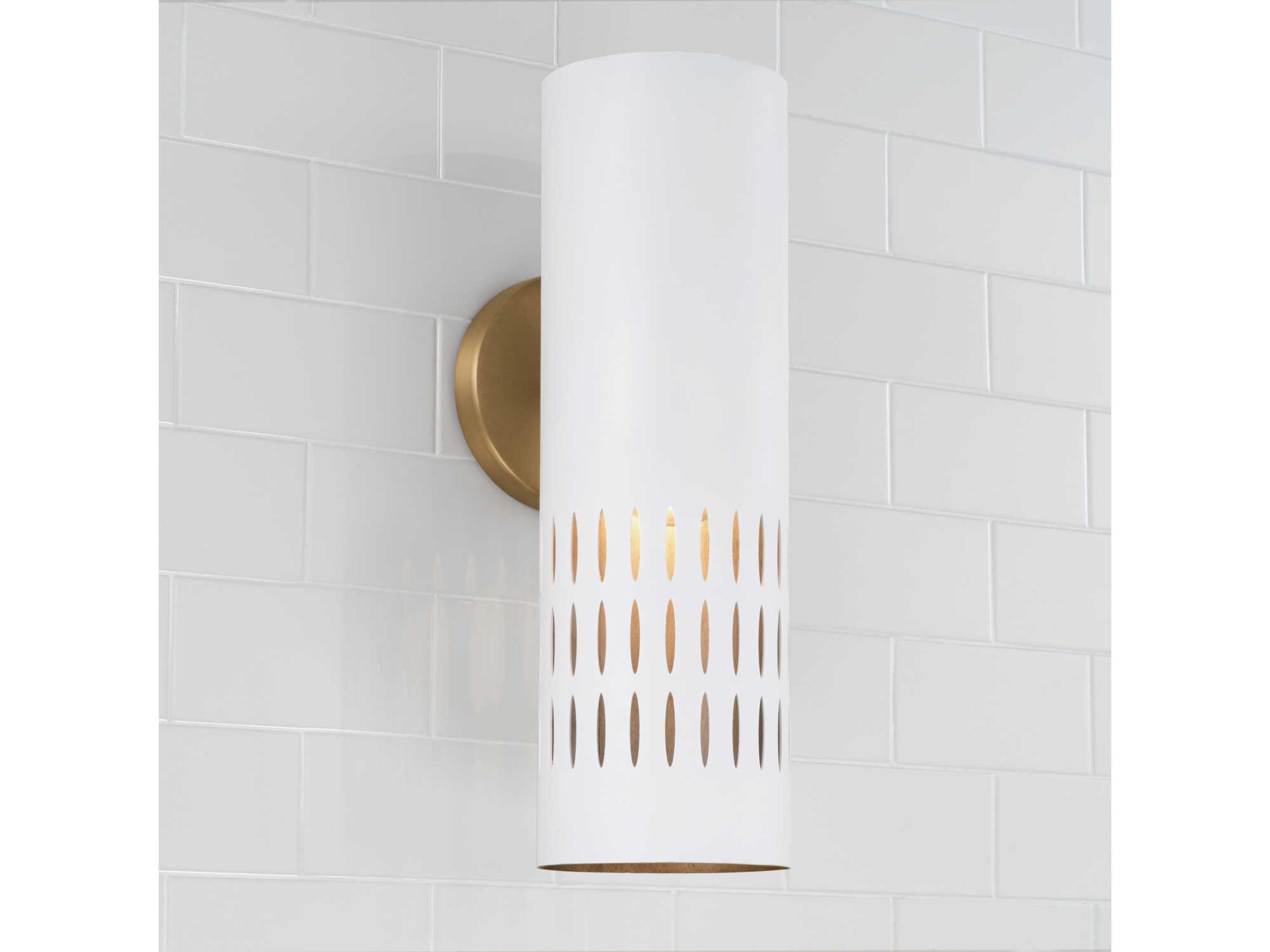 Capital Lighting Dash 1-Light Aged Brass White Wall Sconce