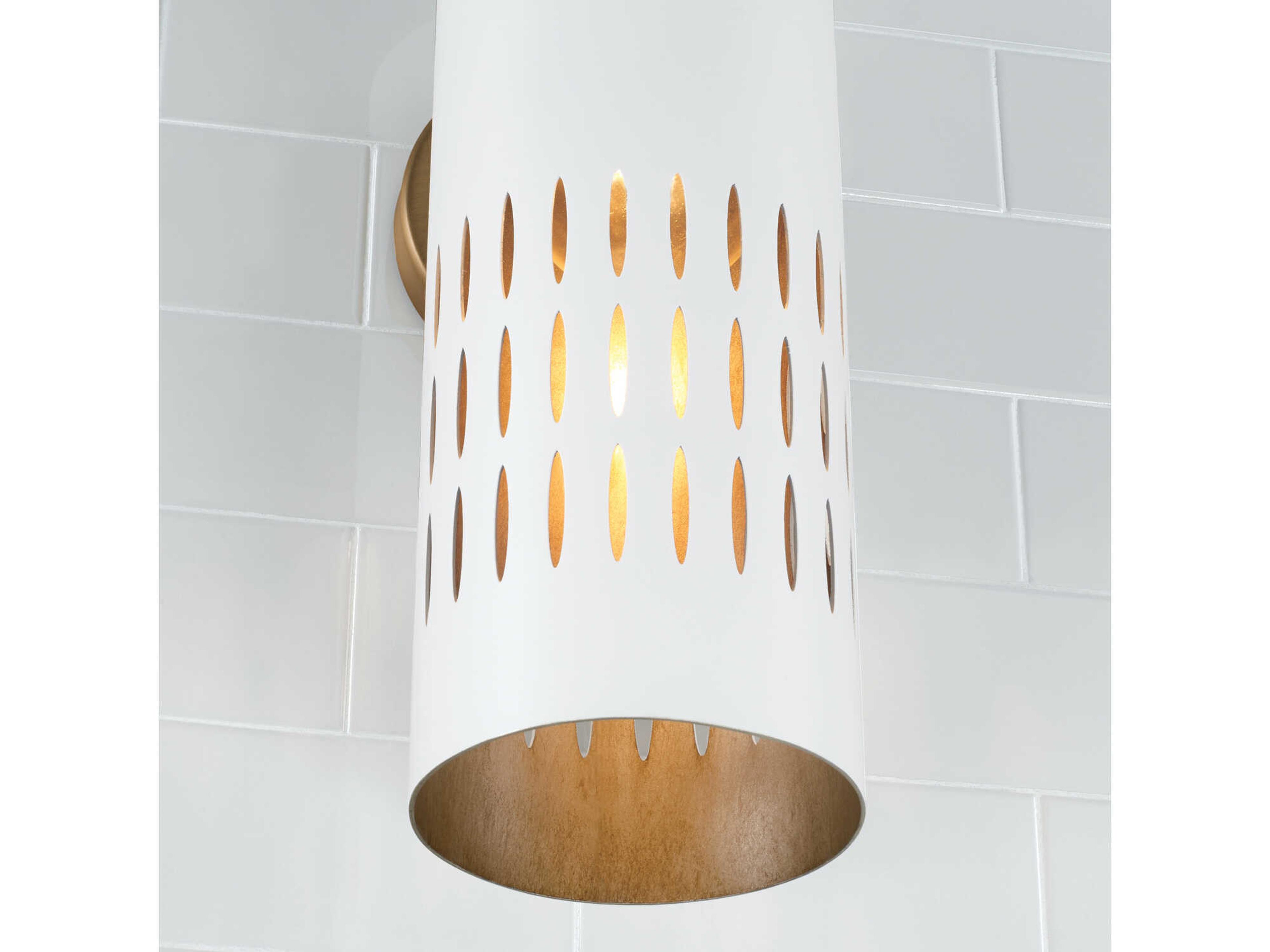 Capital Lighting Dash 1-Light Aged Brass White Wall Sconce