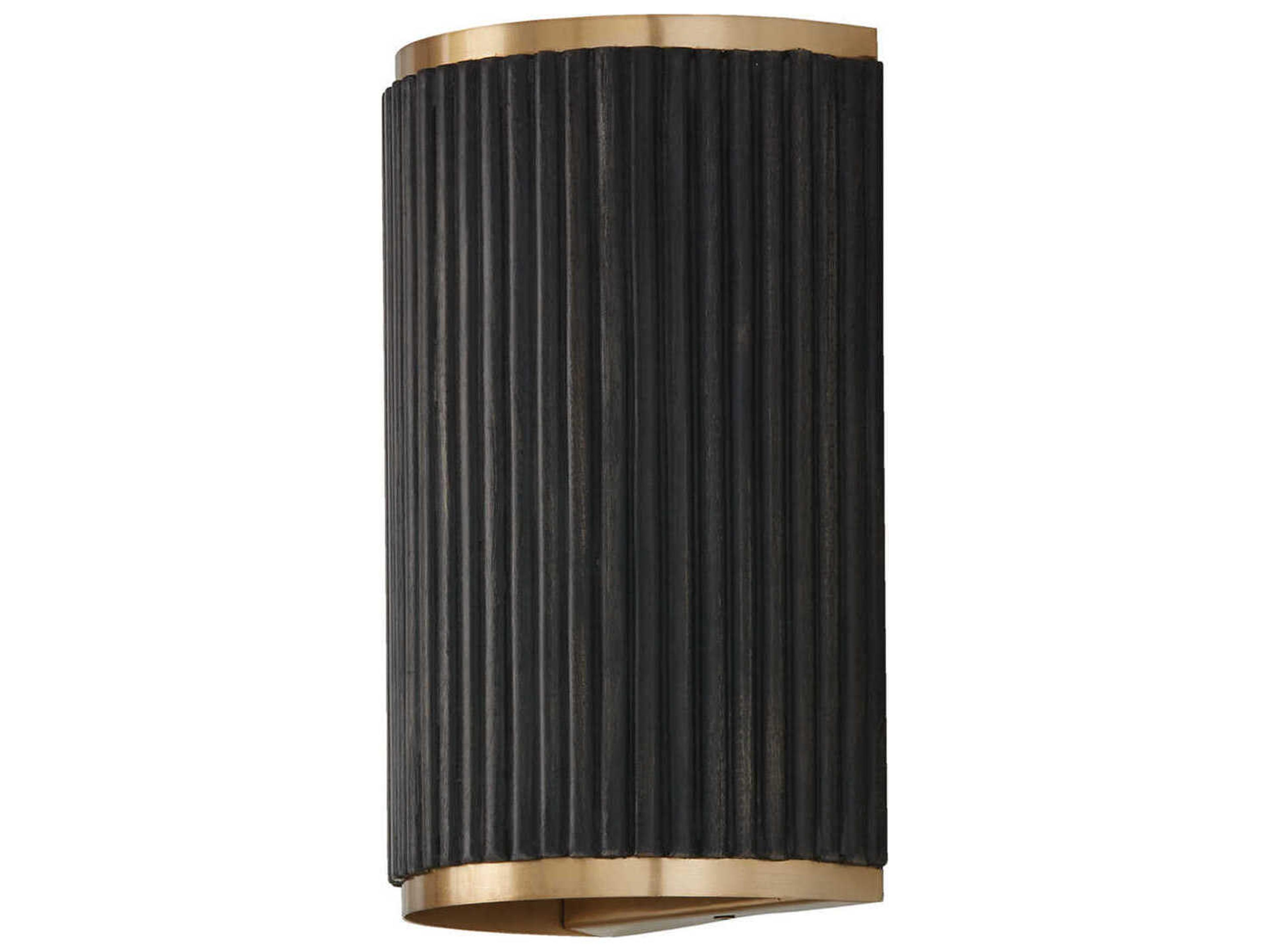 Donovan 2-Light Black Stain And Matte Brass Wall Sconce