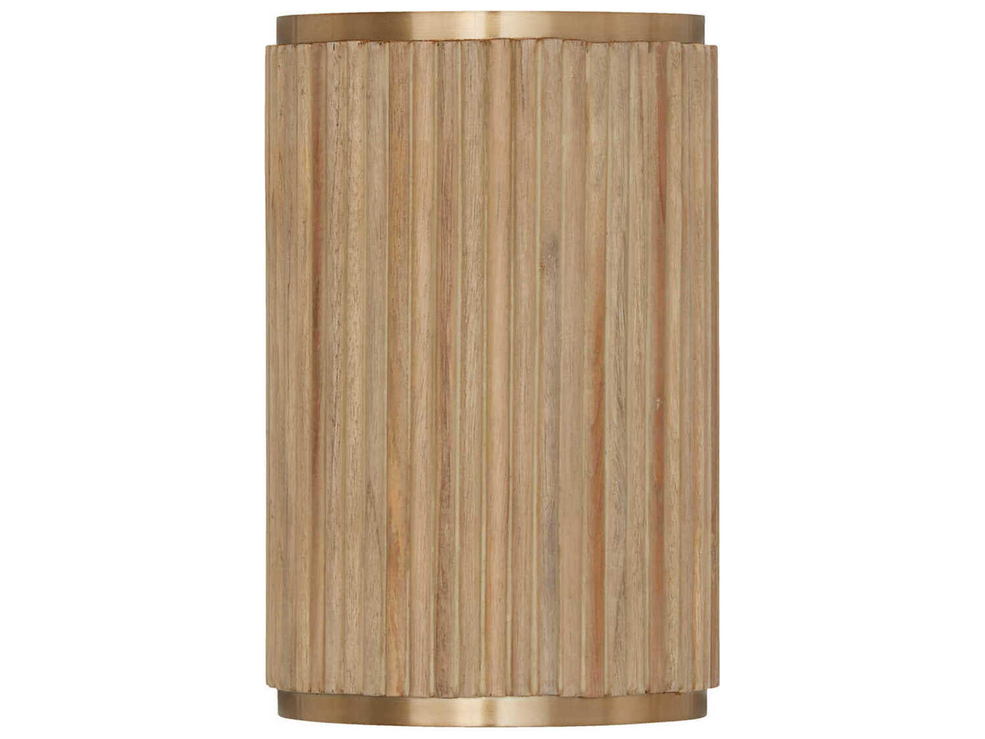 Capital Lighting Donovan 2-Light White Wash And Matte Brass Wood Wall Sconce