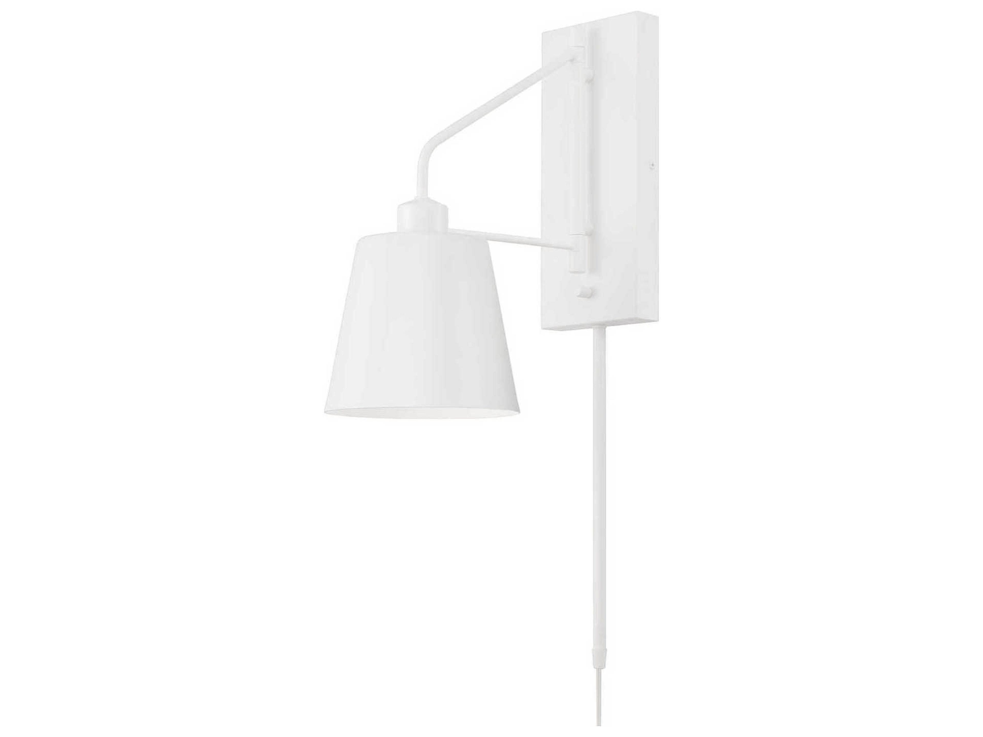 Alden 1-Light Matte White Swing Wall Sconce