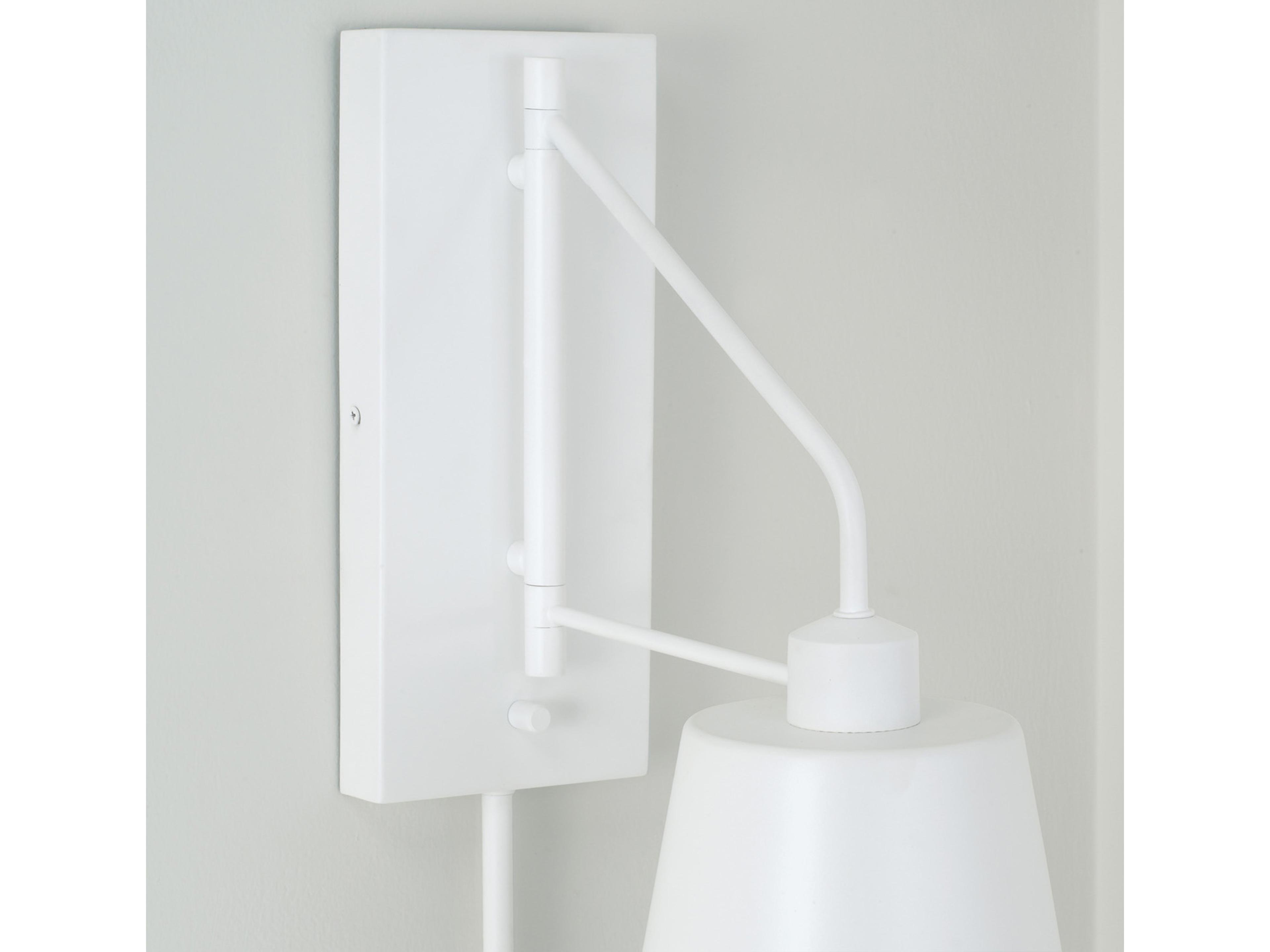 Capital Lighting Alden 1-Light Matte White Swing Wall Sconce