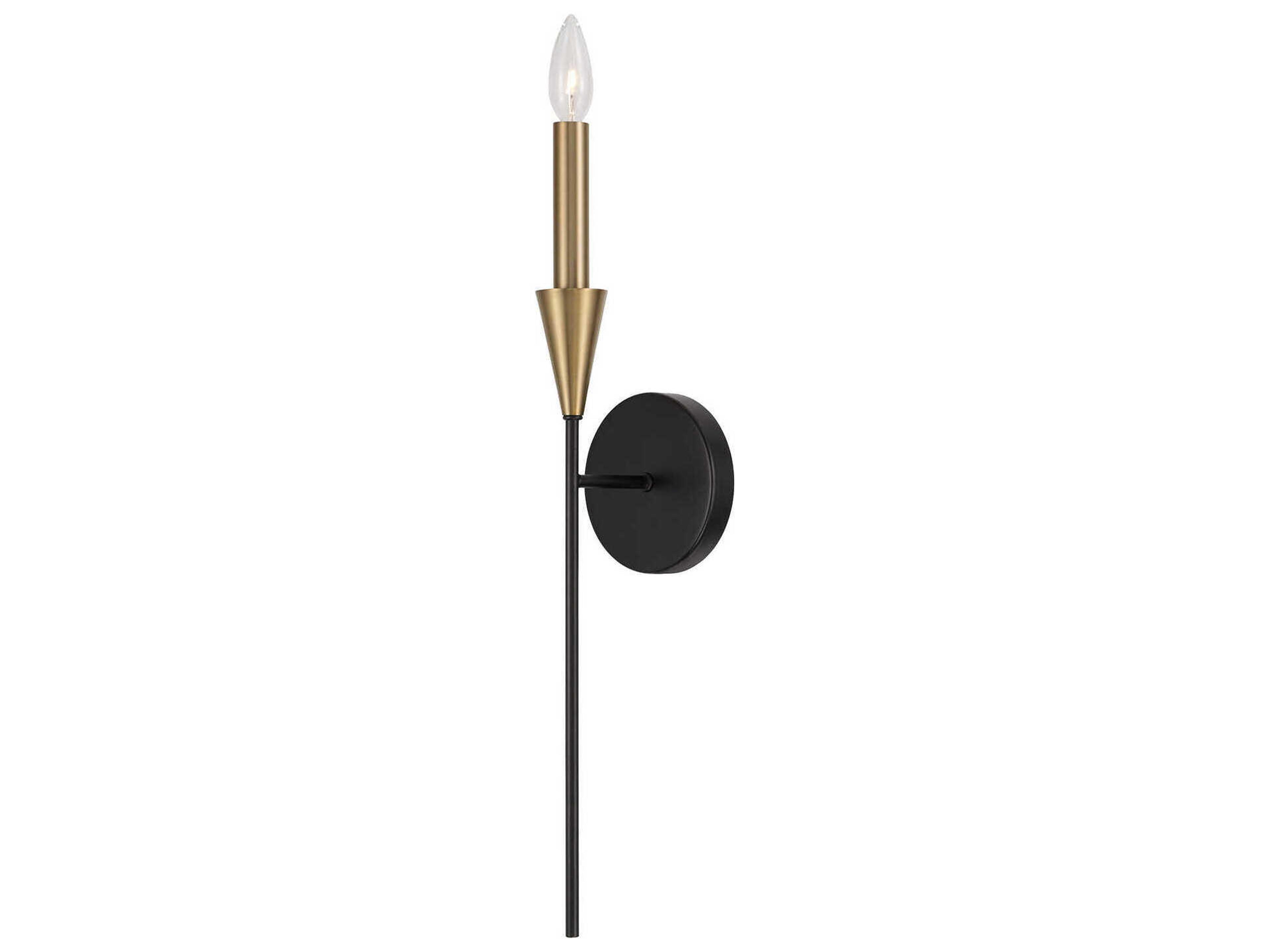 Avant 1-Light Aged Brass And Black Wall Sconce