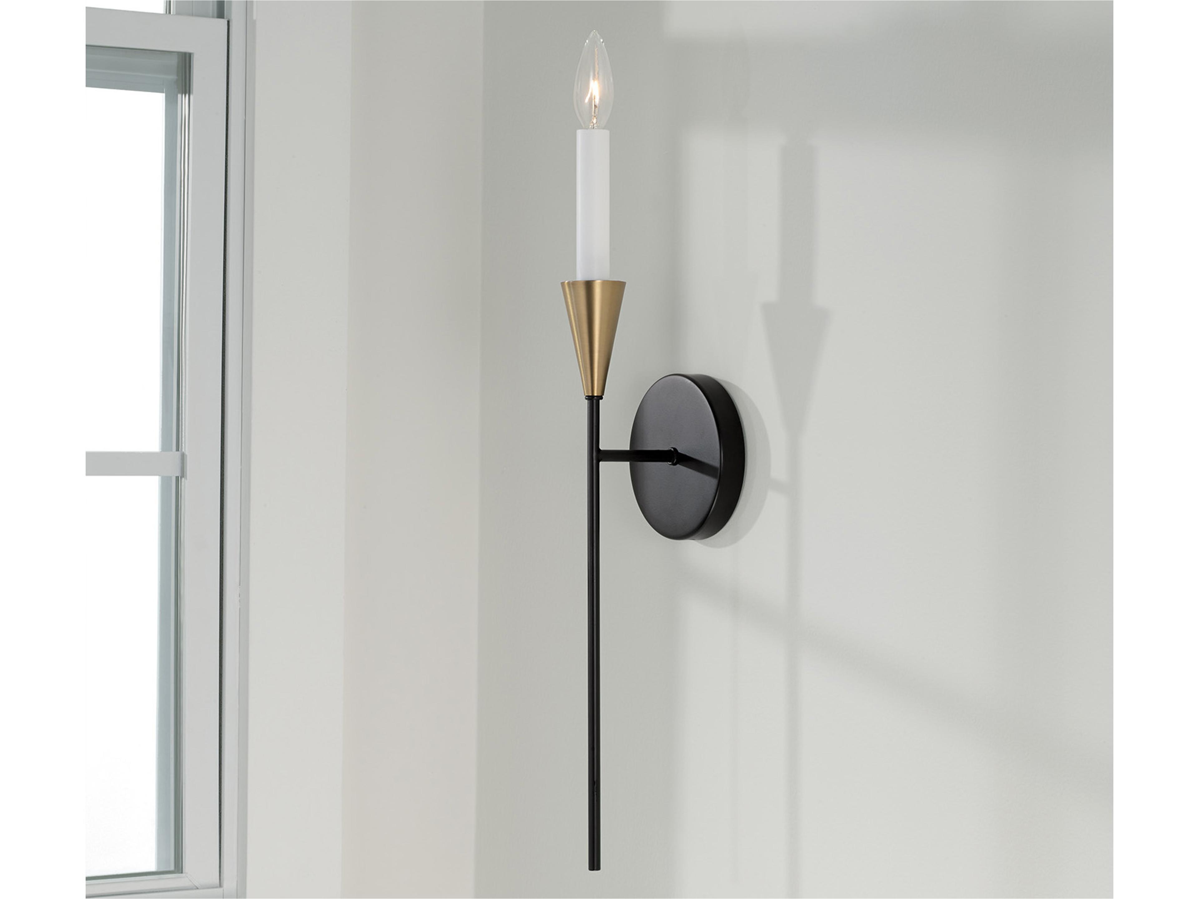 Capital Lighting Avant 1-Light Aged Brass And Black Wall Sconce