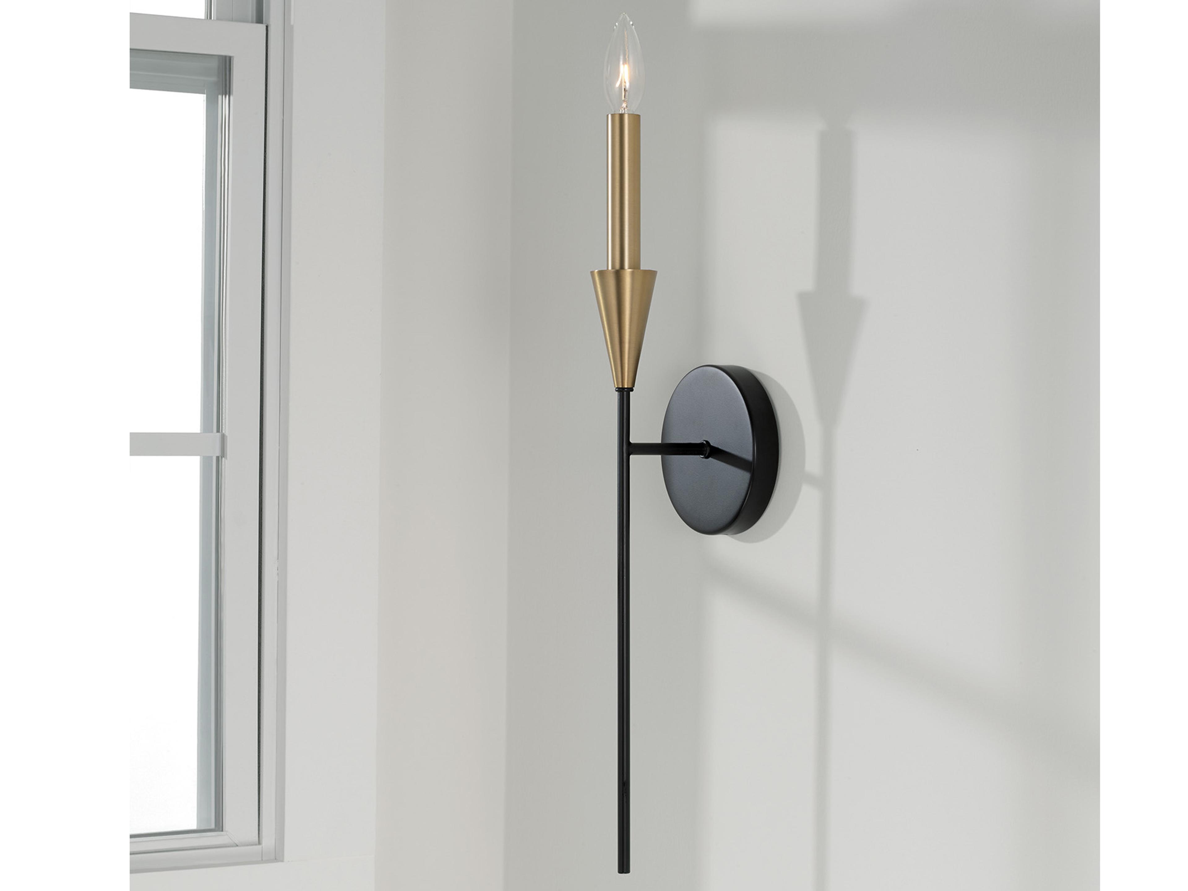 Capital Lighting Avant 1-Light Aged Brass And Black Wall Sconce