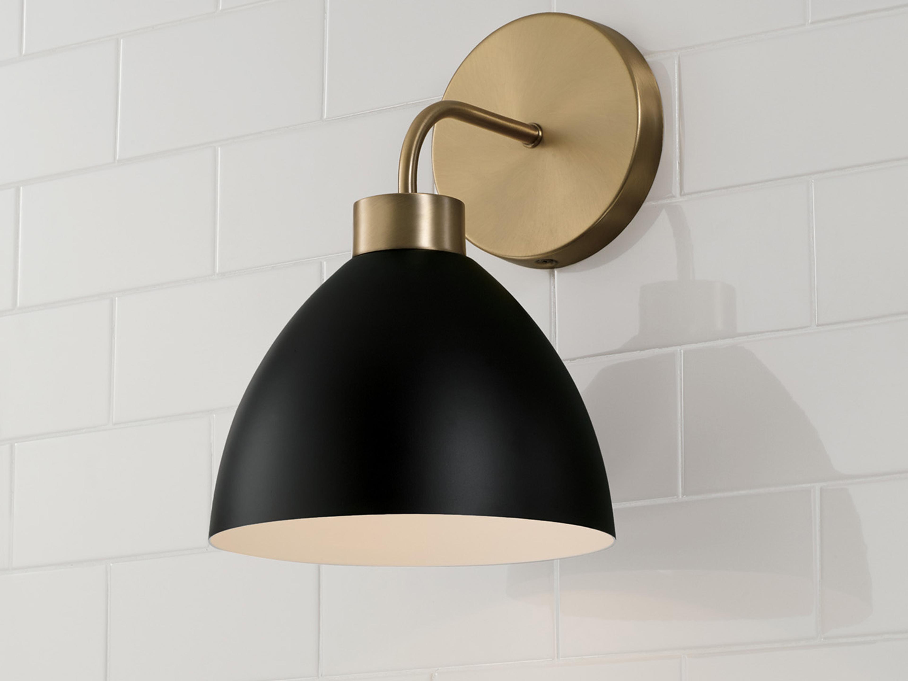 Capital Lighting Ross 1-Light Aged Brass And Black Wall Sconce
