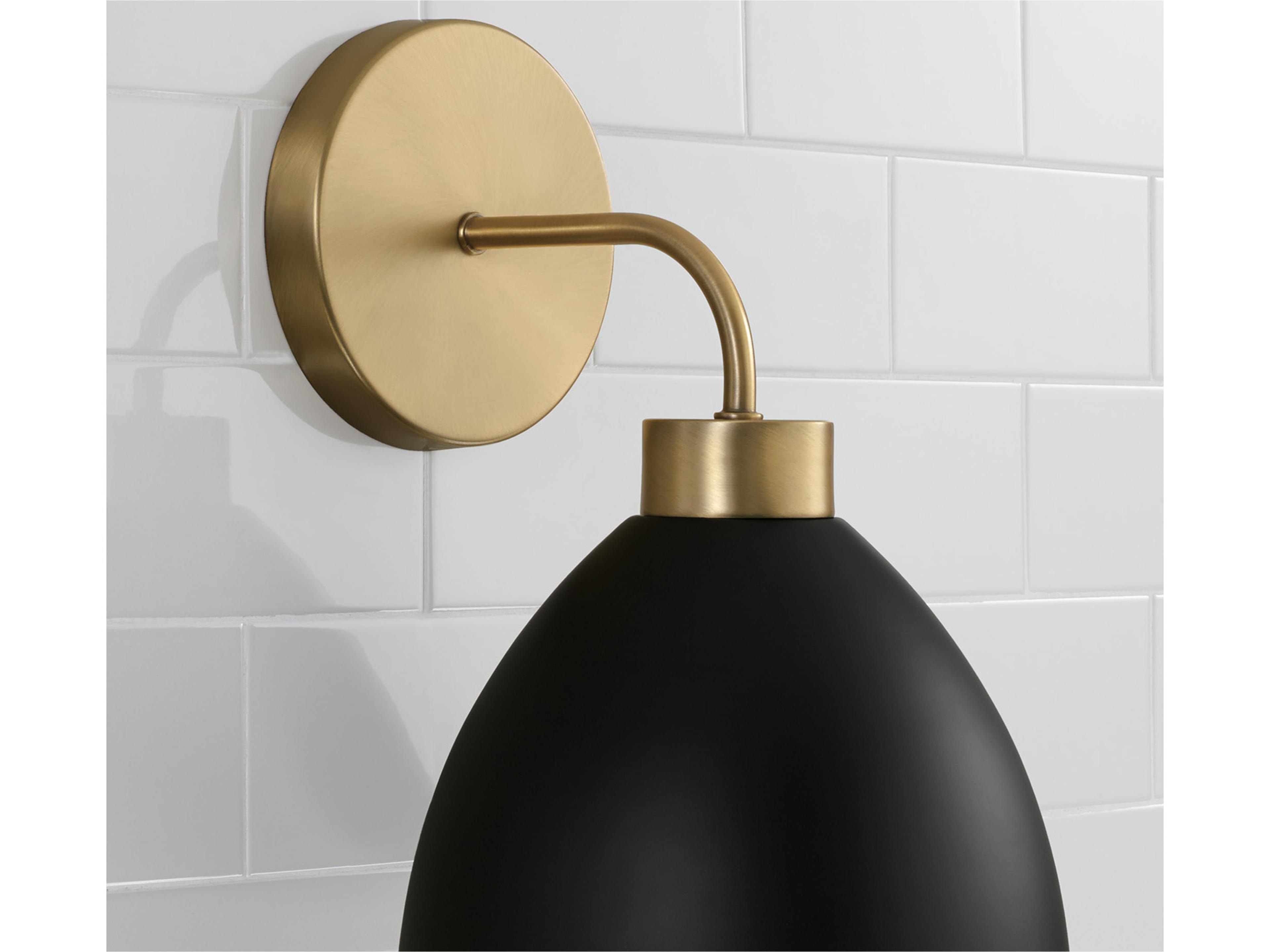 Capital Lighting Ross 1-Light Aged Brass And Black Wall Sconce