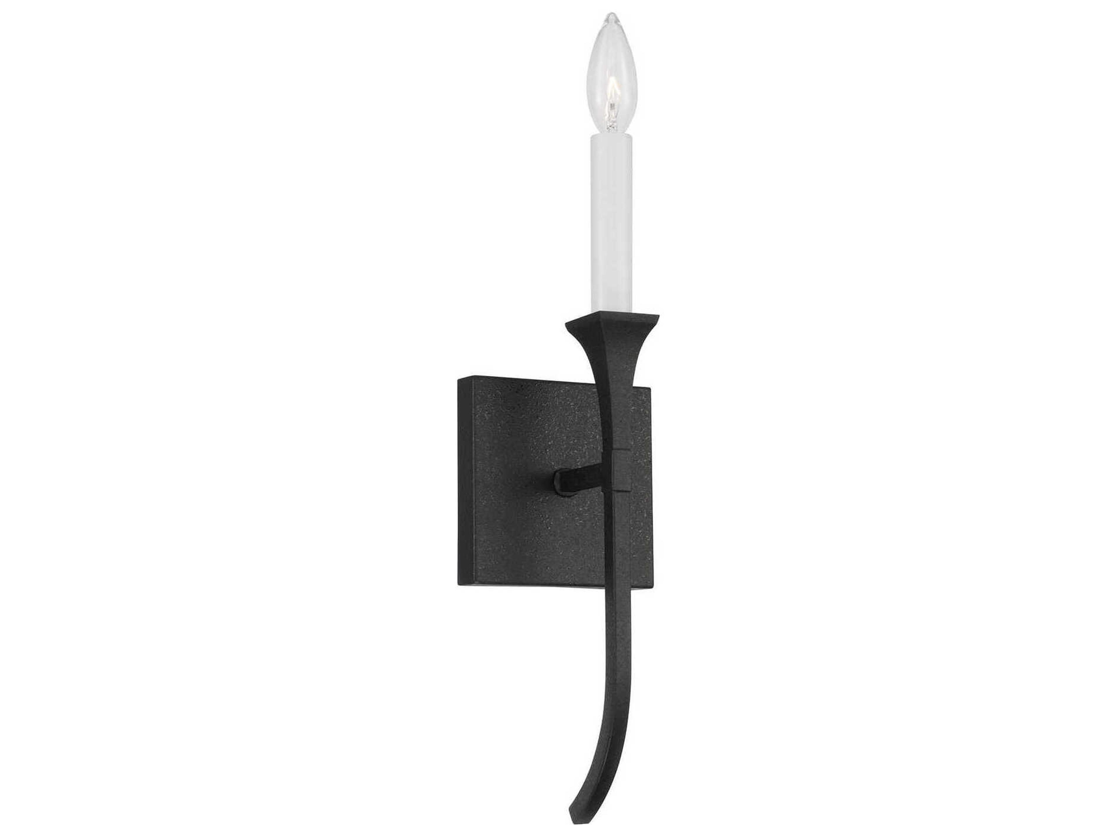 Decklan 1-Light Black Iron Wall Sconce