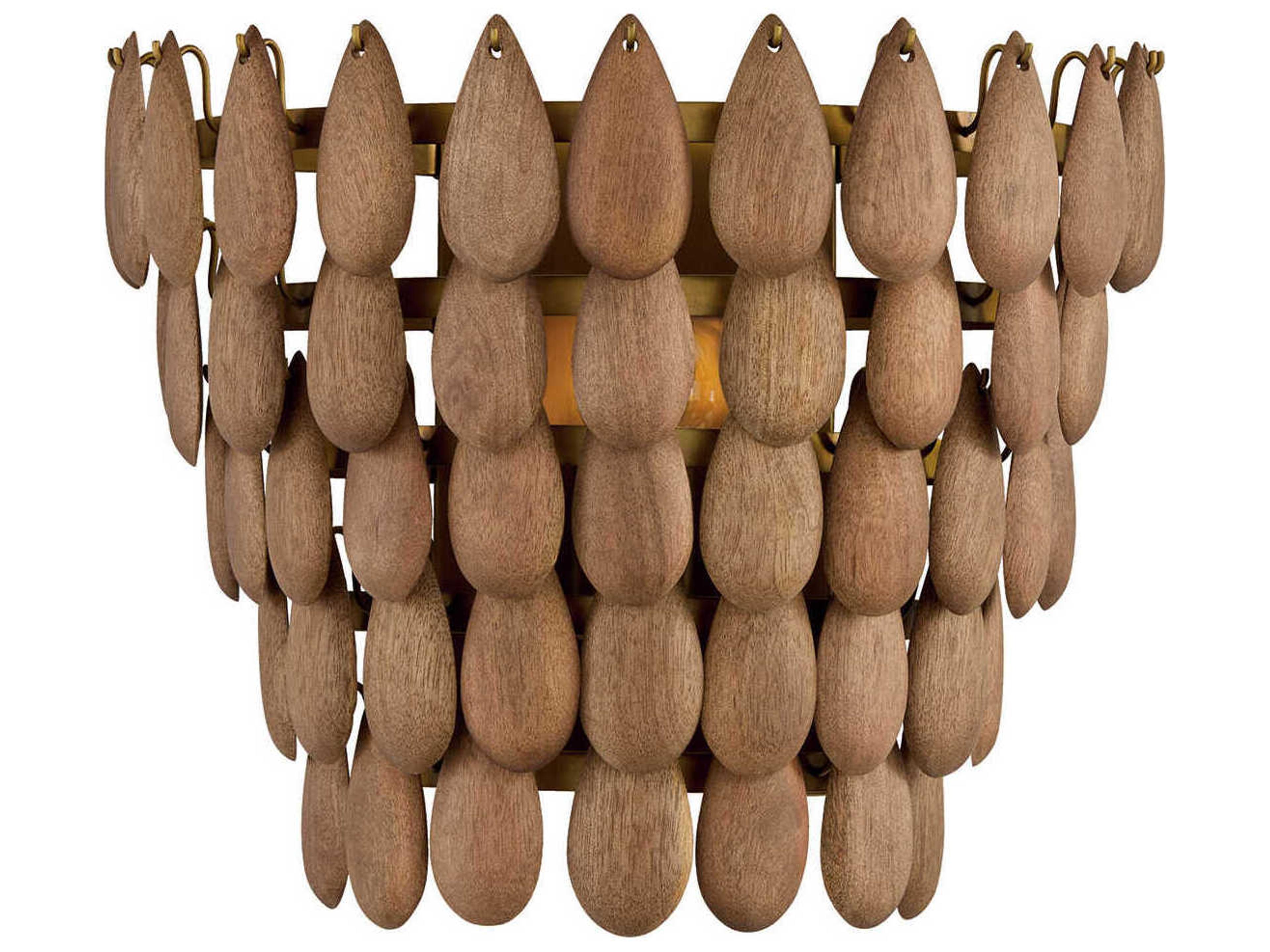 Ravi 1-Light Light Wood Patinaed Brass Wall Sconce
