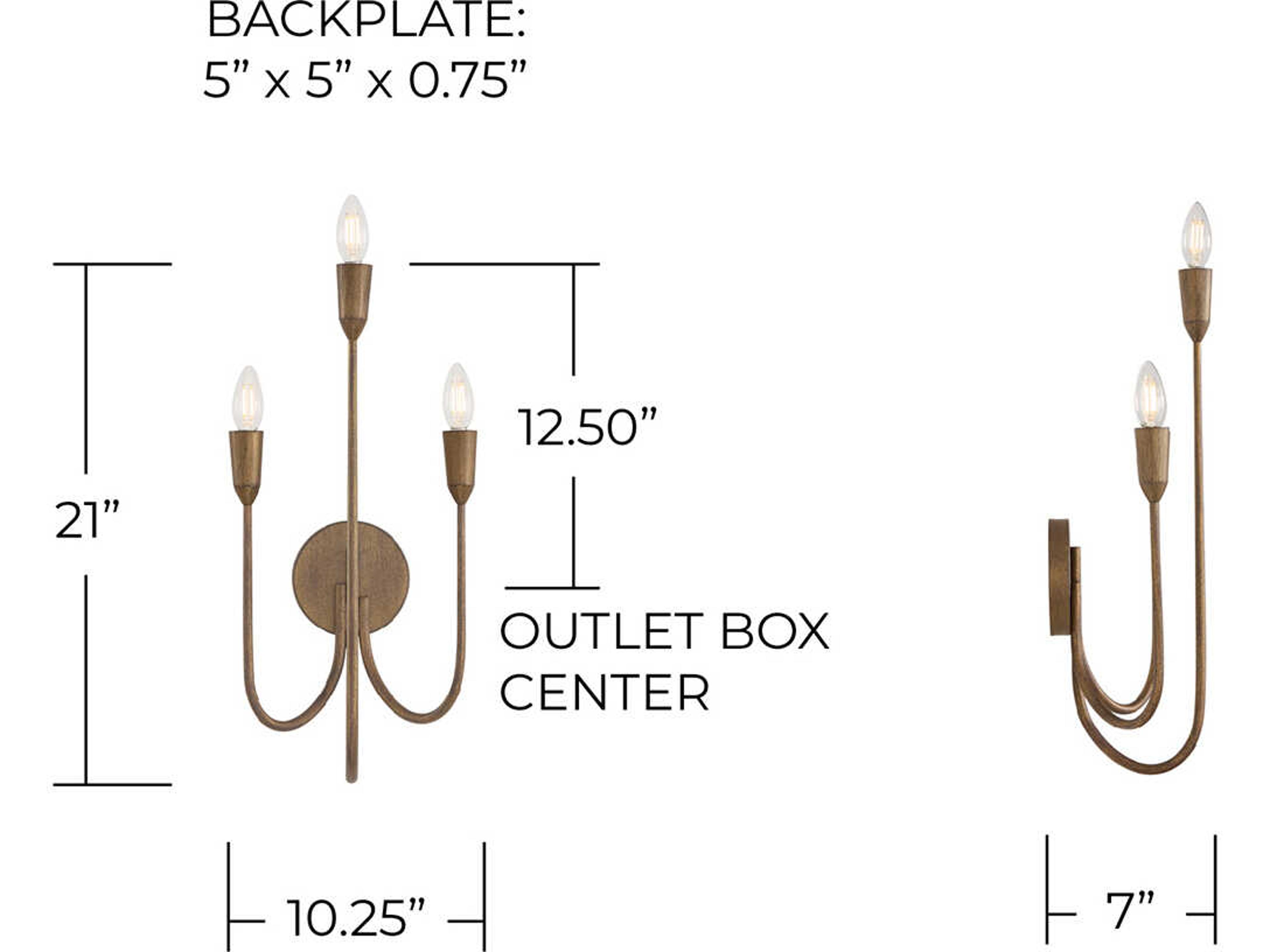 Capital Lighting Marley 3-Light Mystic Bronze Wall Sconce