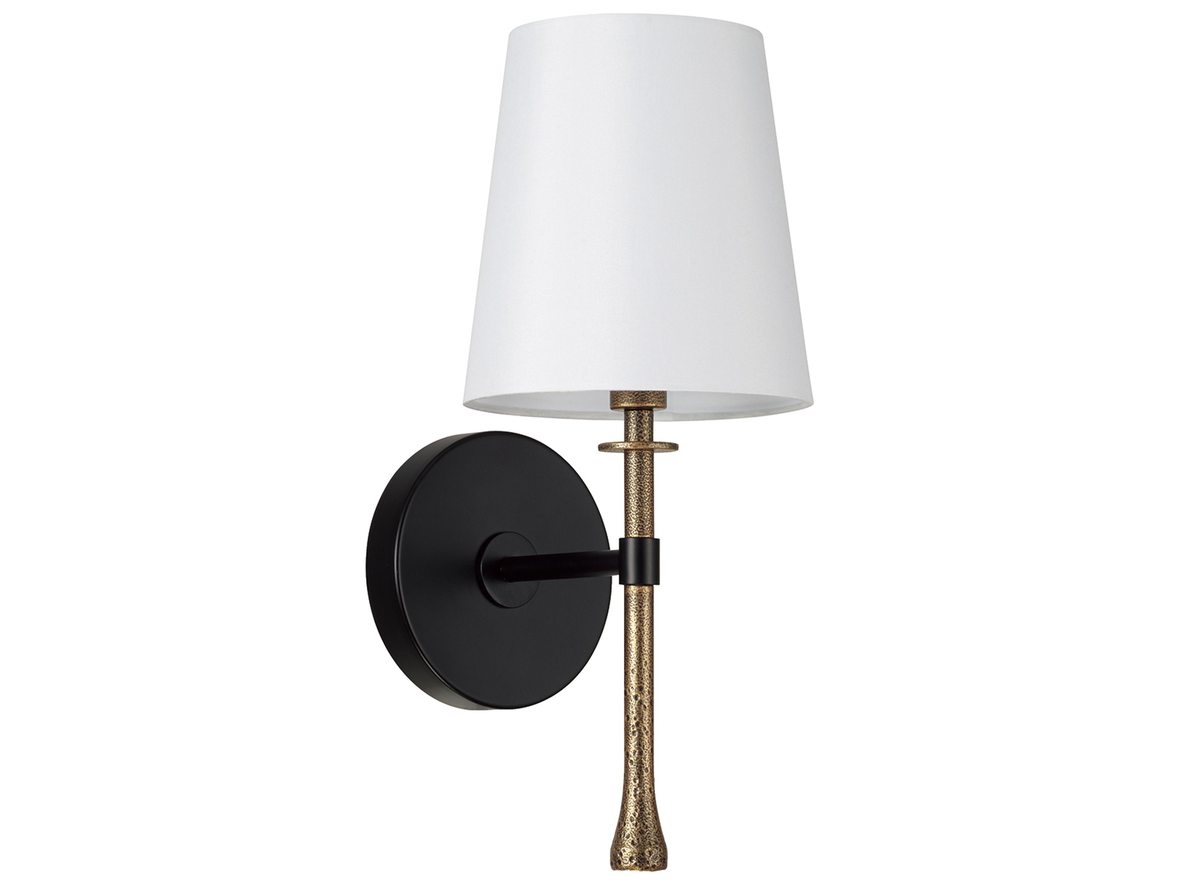 Hollis 1-light Matte Black With Hammered Gold Wall Sconce