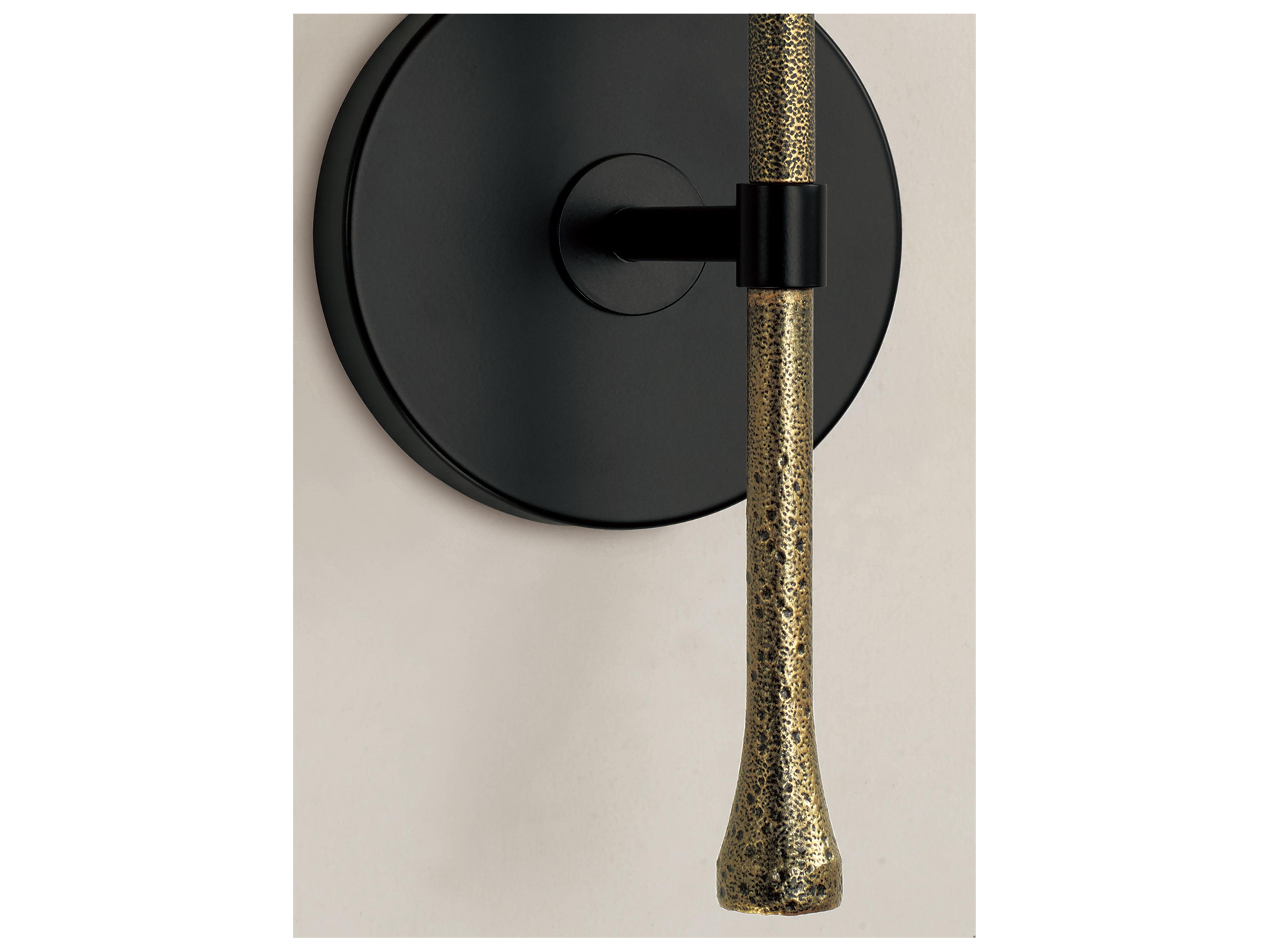 Capital Lighting Hollis 1-light Matte Black With Hammered Gold Wall Sconce