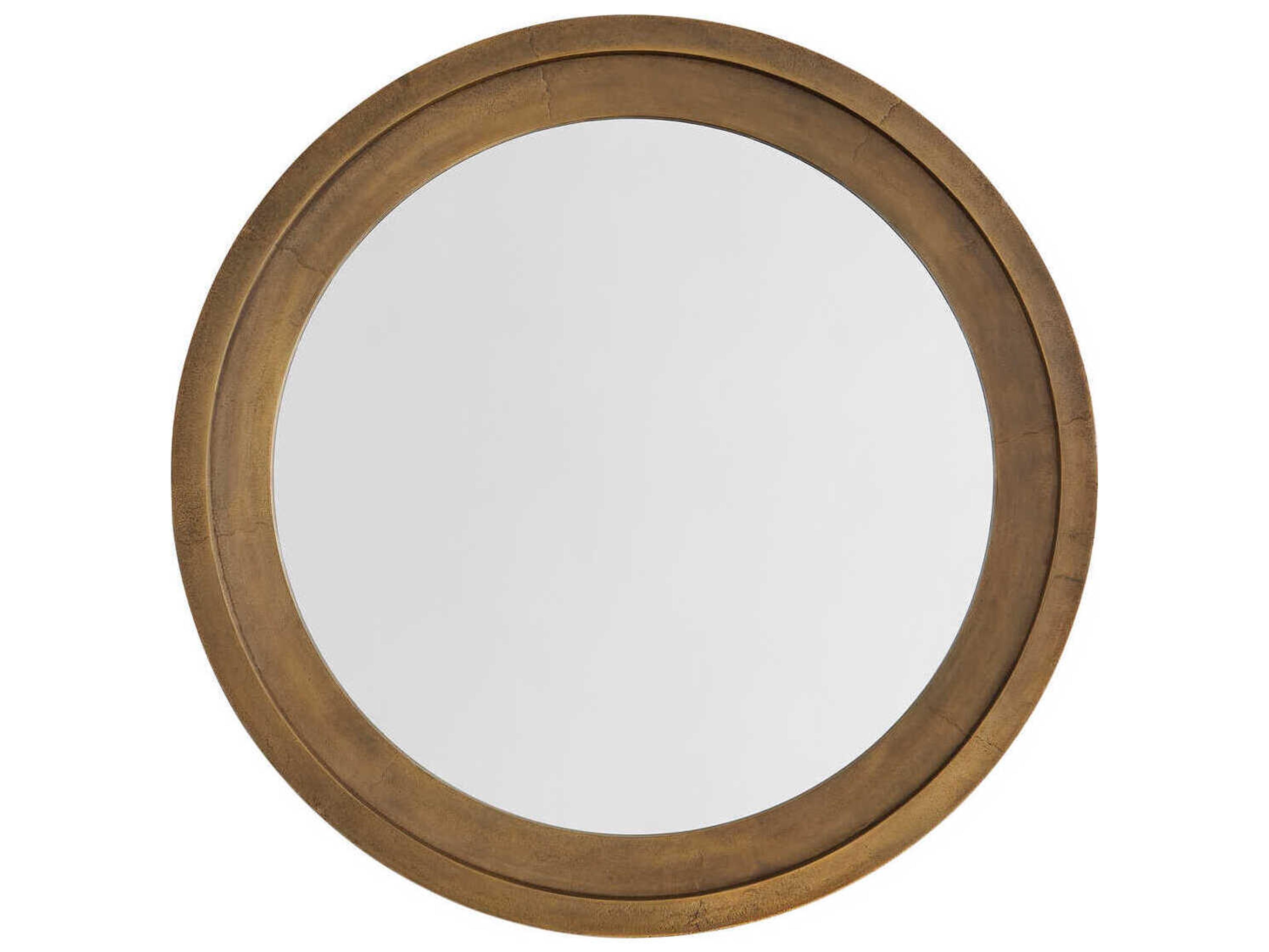 Oxidized Brass Round Wall Mirror