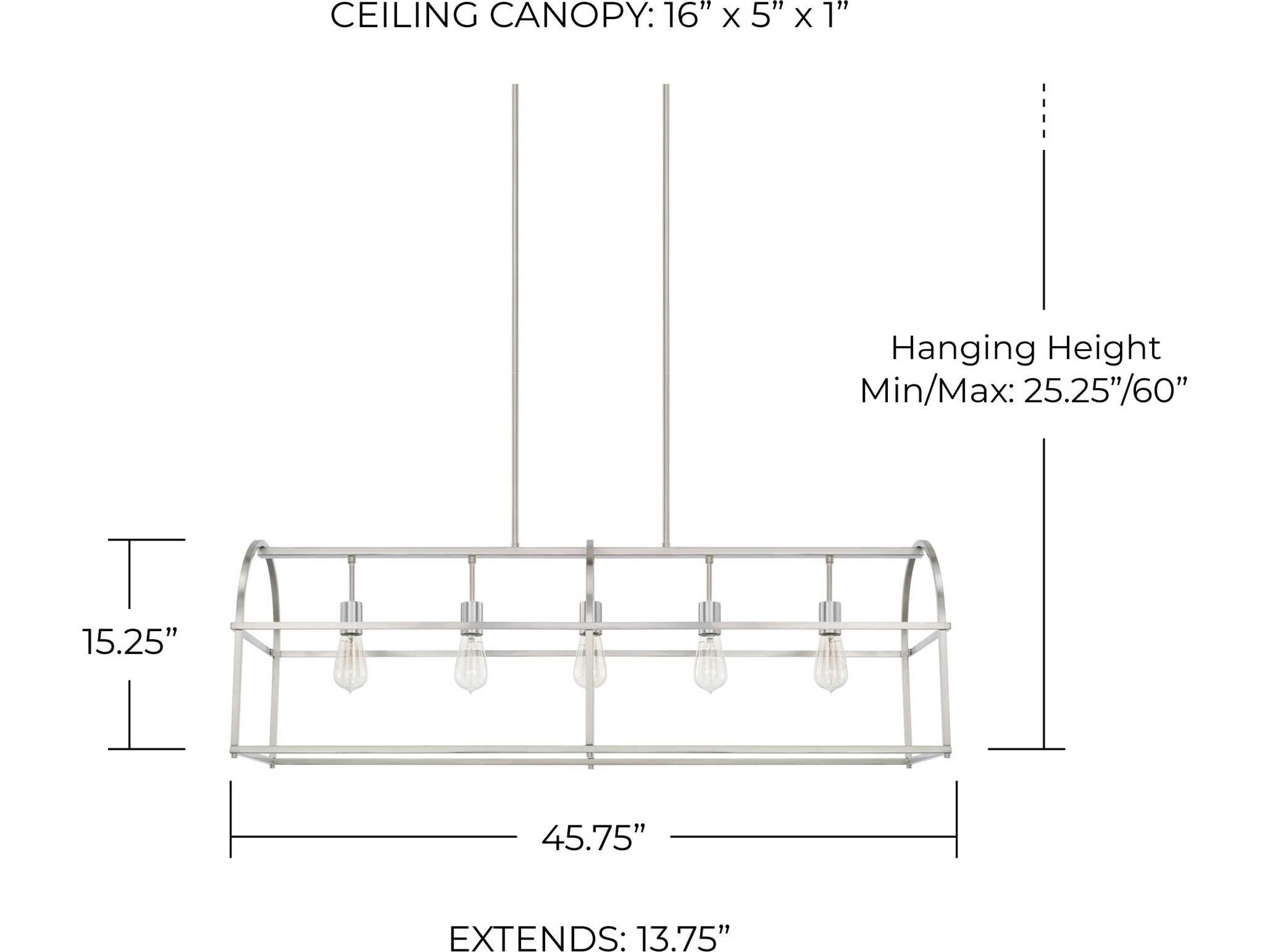 Capital Lighting Aubrey 5-Light Brushed Nickel Island Pendant