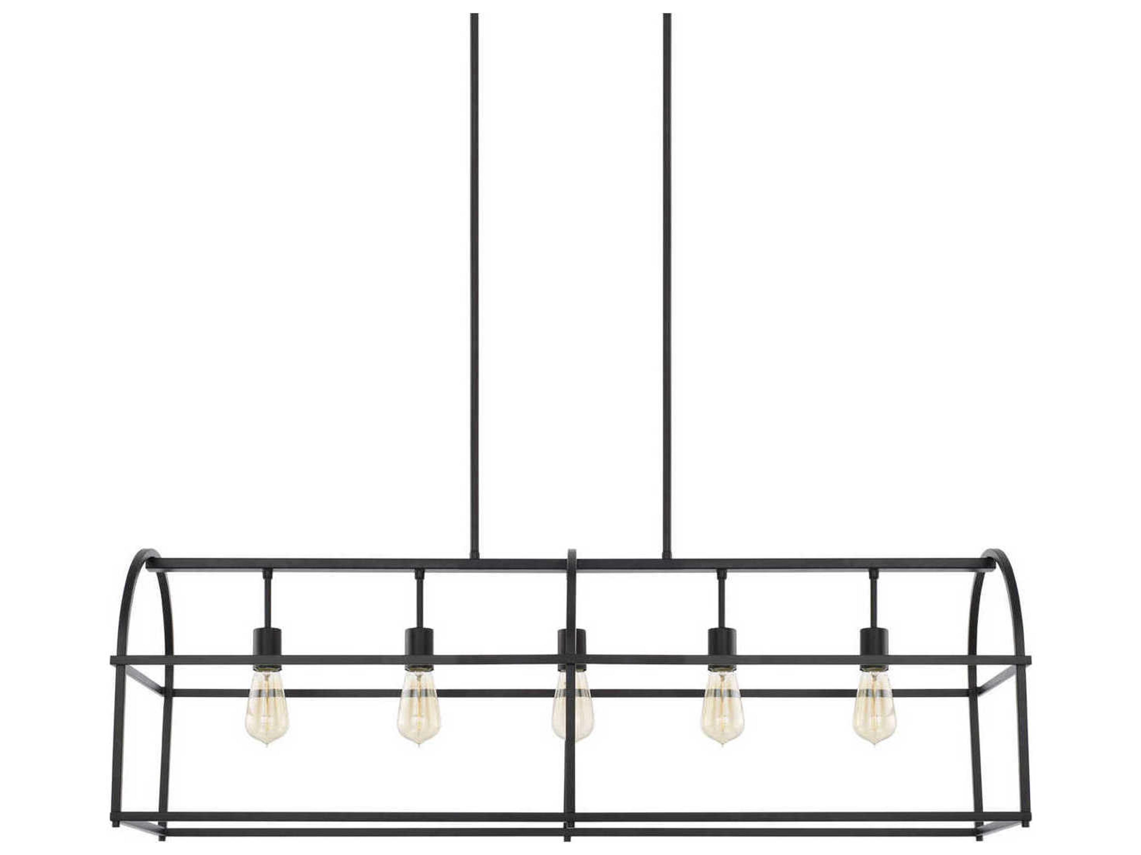 Aubrey 5-Light Matte Black Island Pendant