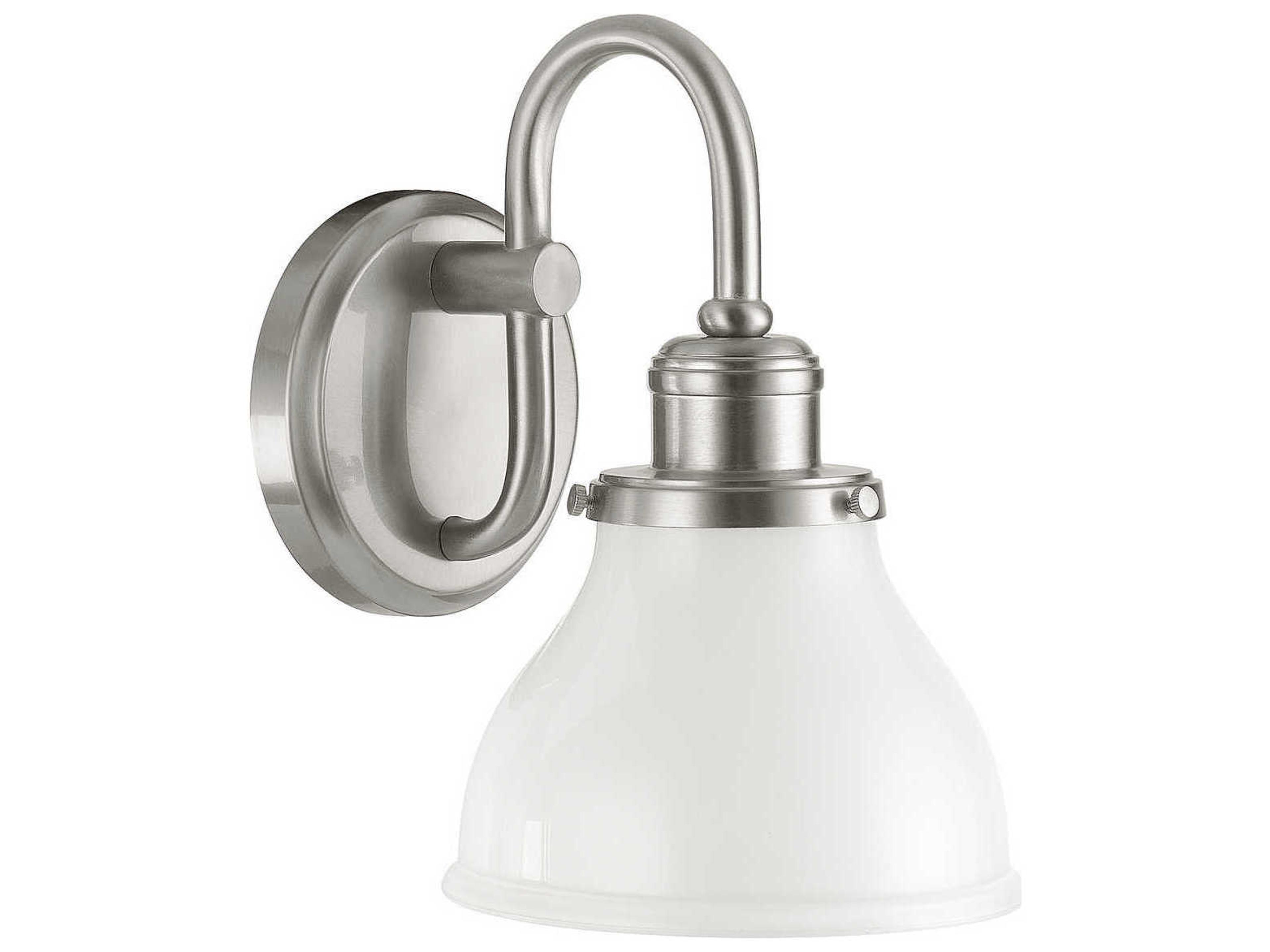 Baxter 1-Light Brushed Nickel Glass Wall Sconce