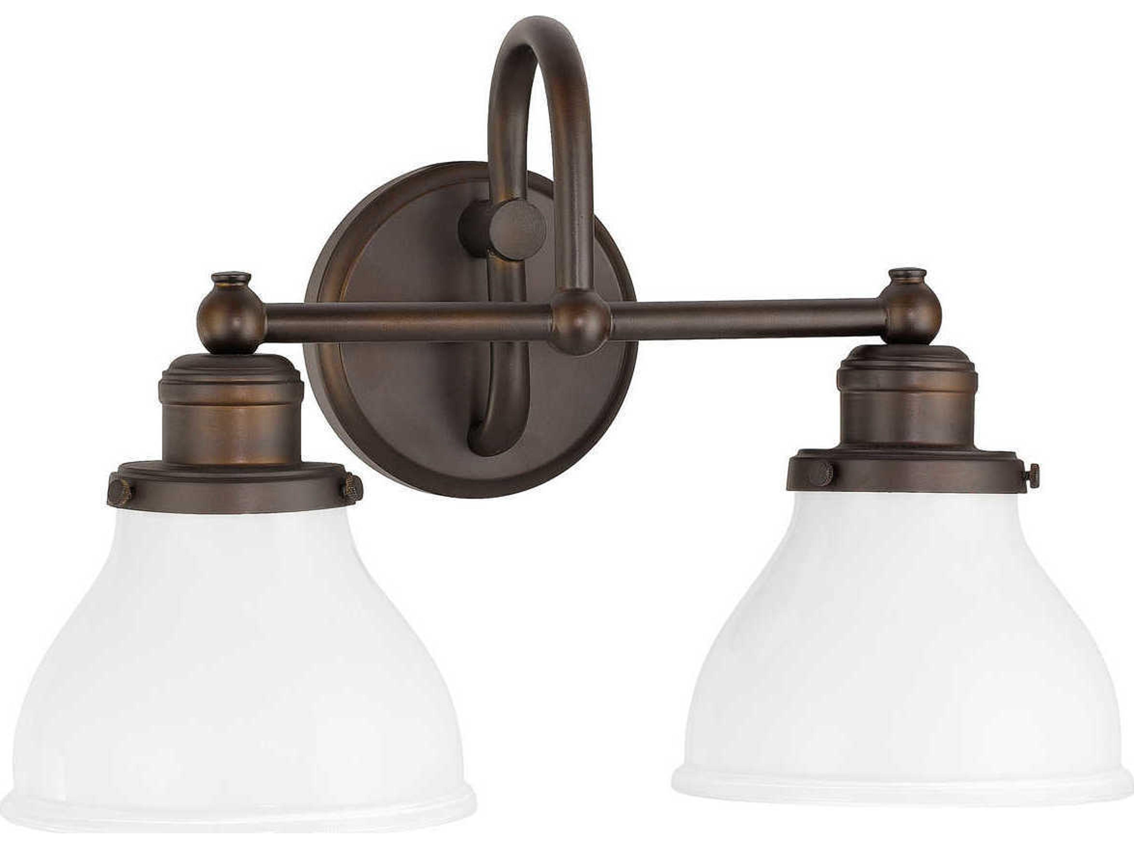 Baxter 2-Light Burnished Bronze Glass Vanity Light
