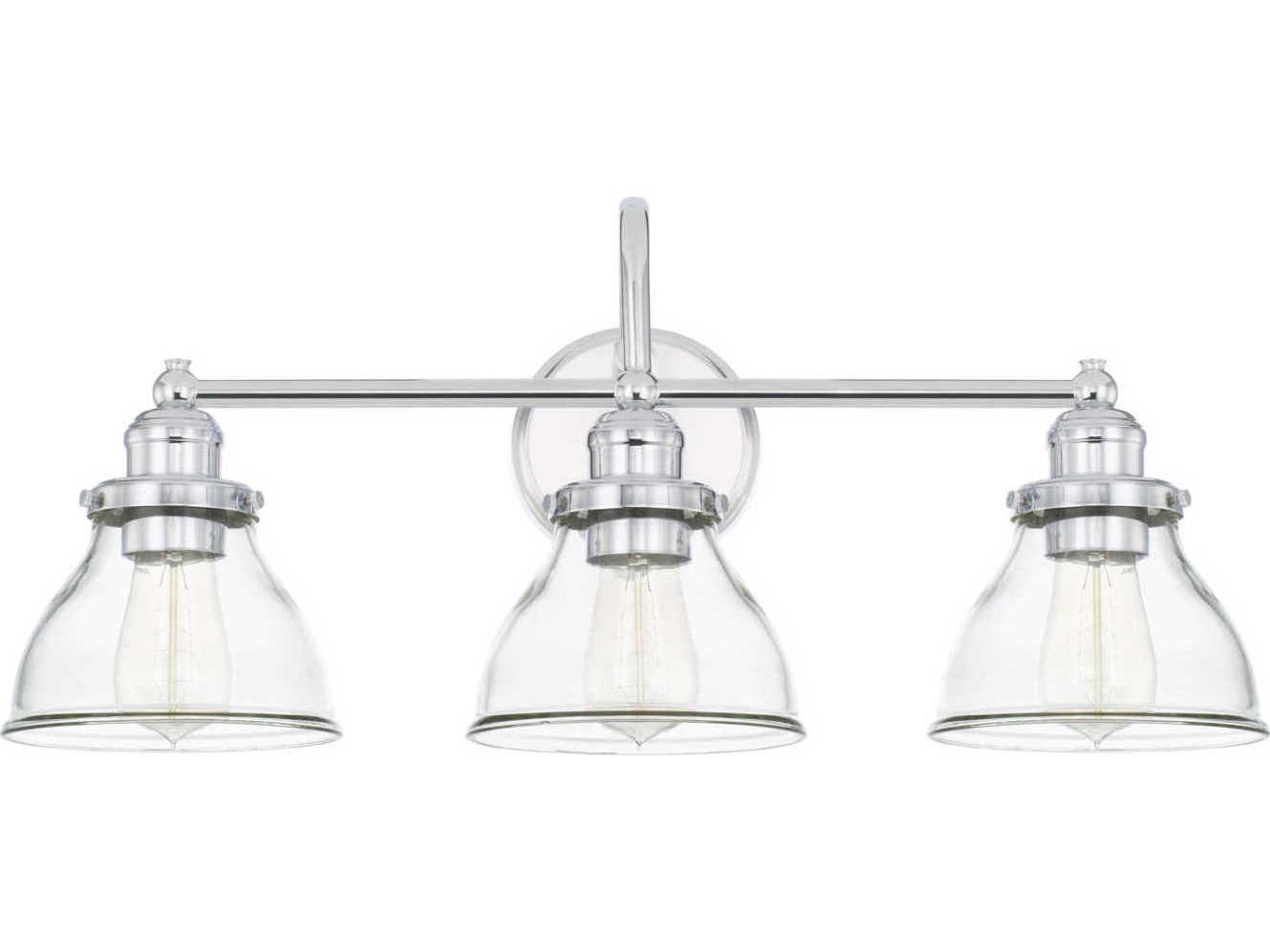 Baxter 3-Light Chrome Glass Vanity Light