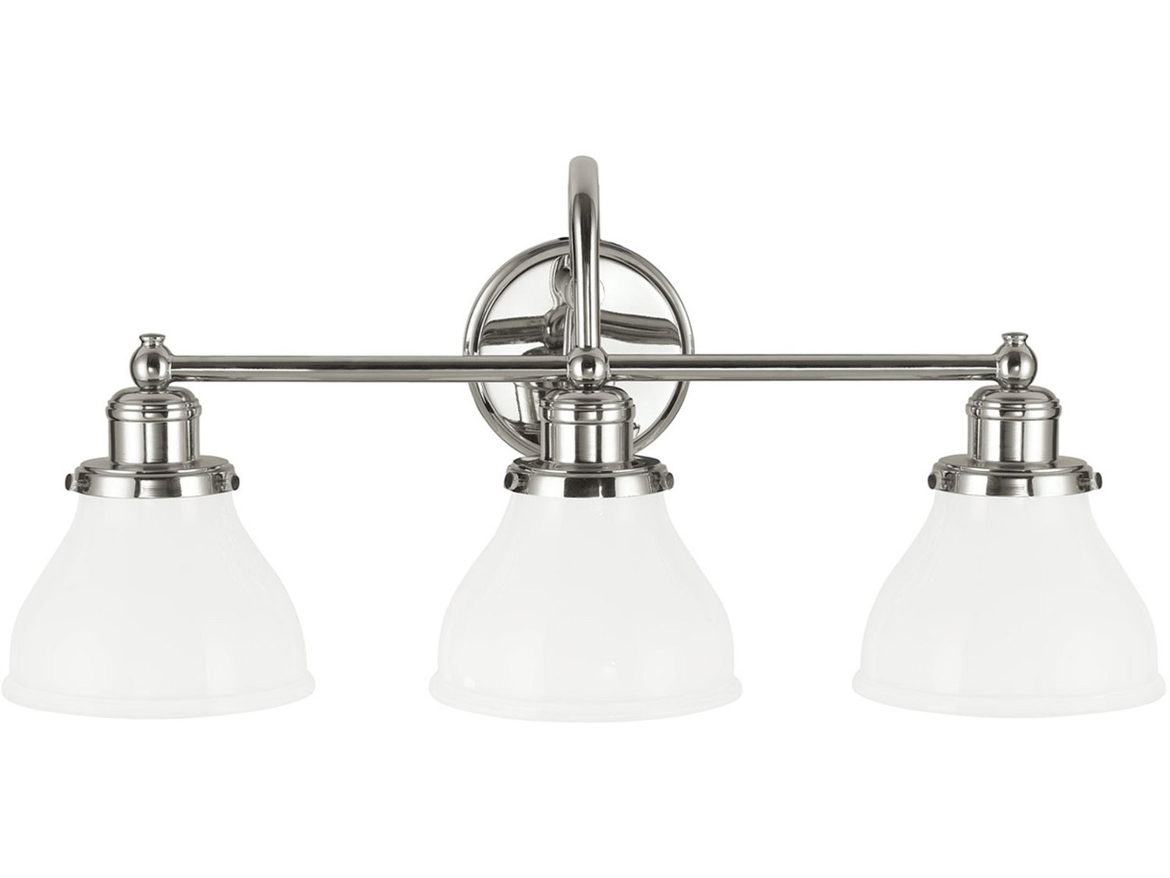 Baxter 3-Light Polished Nickel Glass Vanity Light