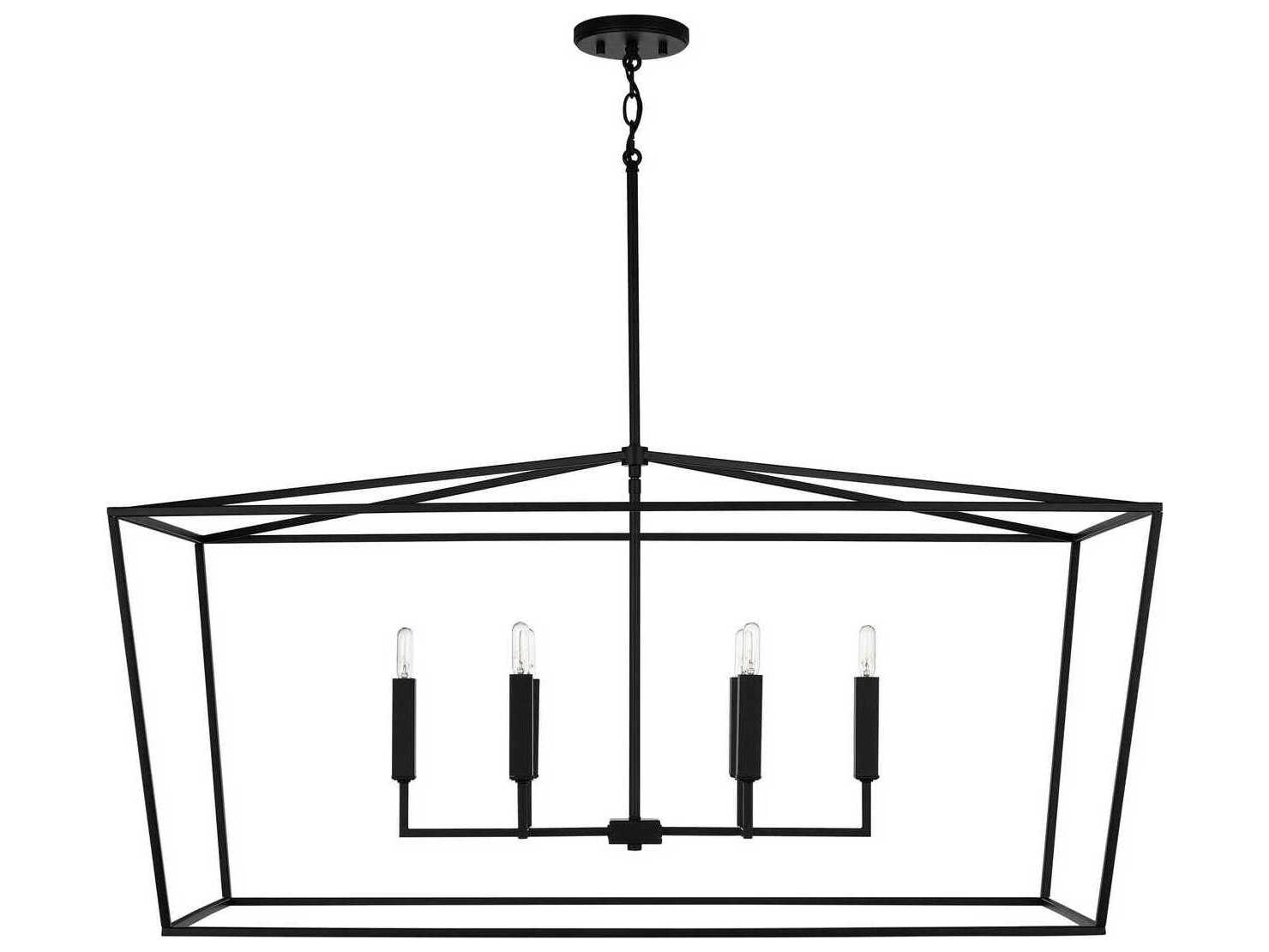 Thea 6-Light Matte Black Island Pendant