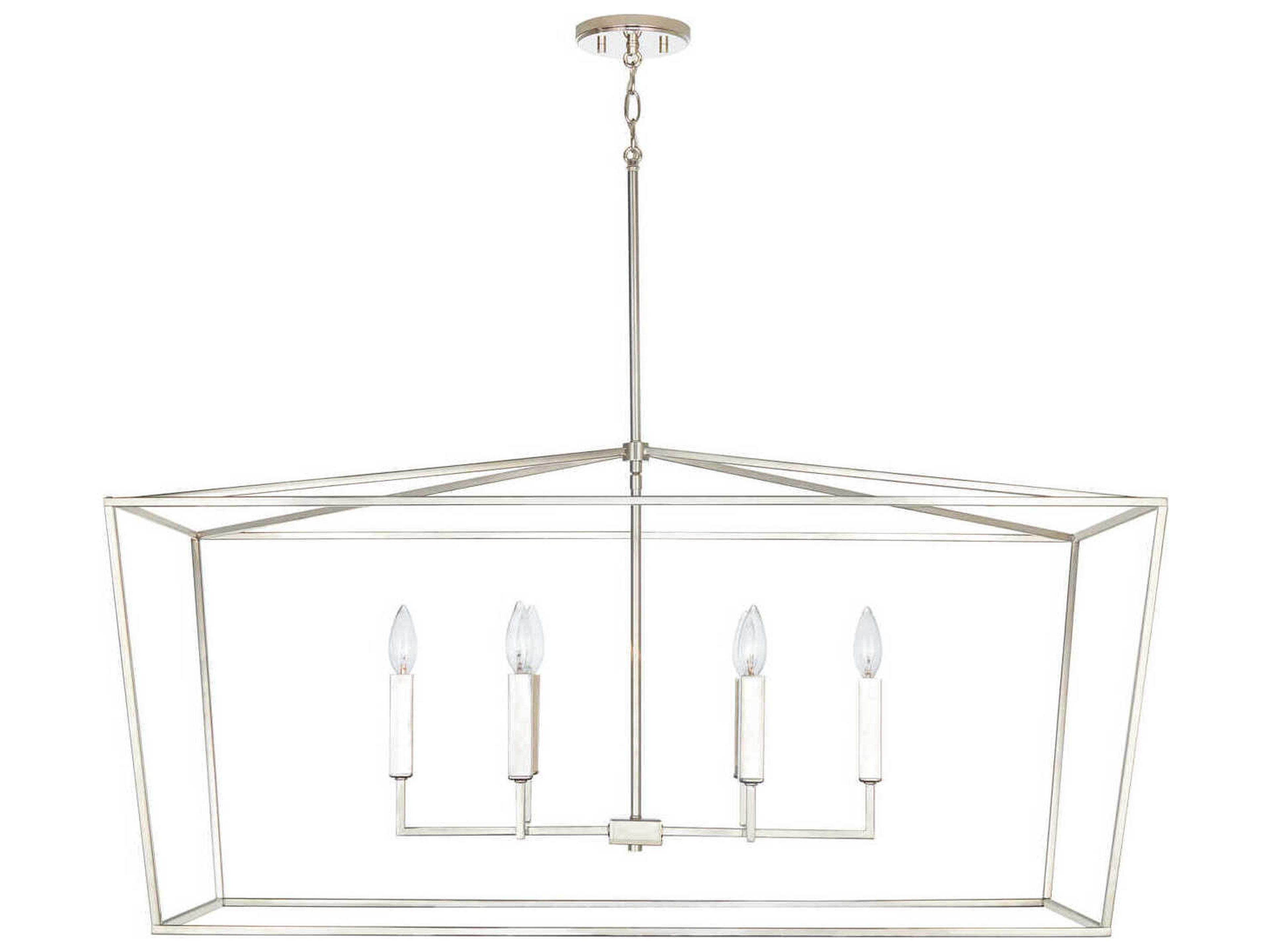 Thea 6-Light Polished Nickel Lantern Island Pendant