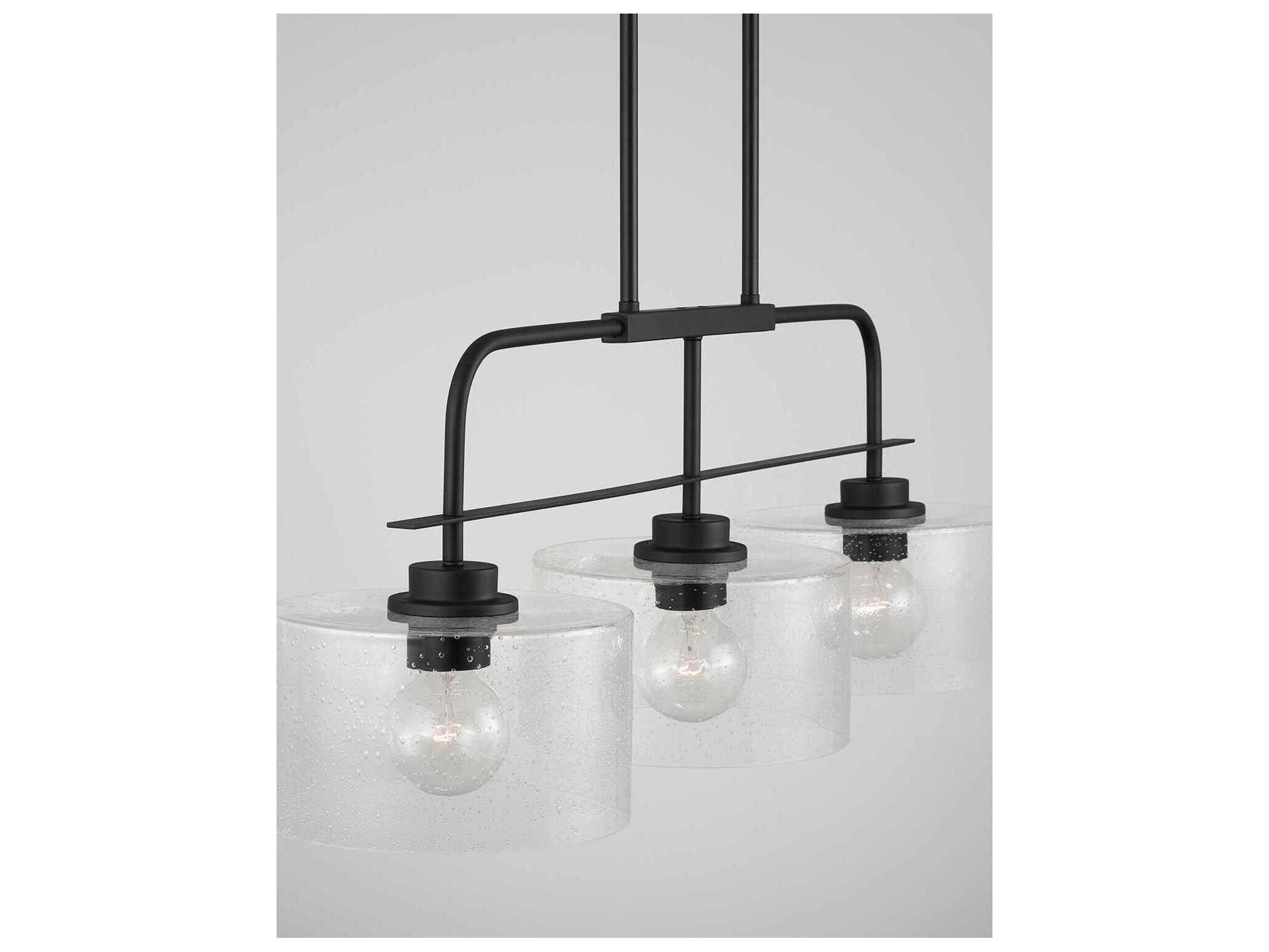 Capital Lighting 3-Light Matte Black Drum Island Pendant