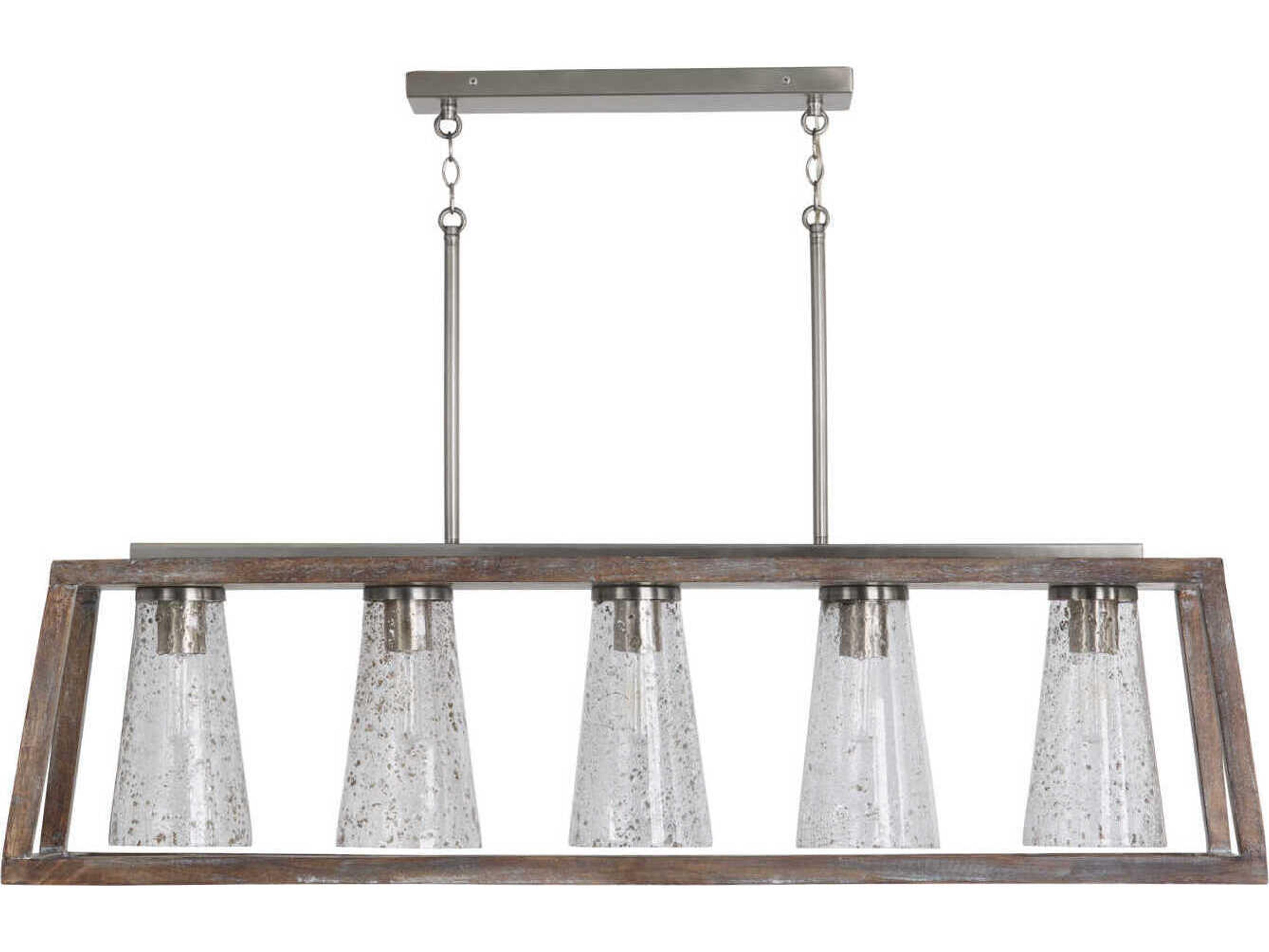 Connor 5-Light Black Wash And Matte Nickel Island Pendant