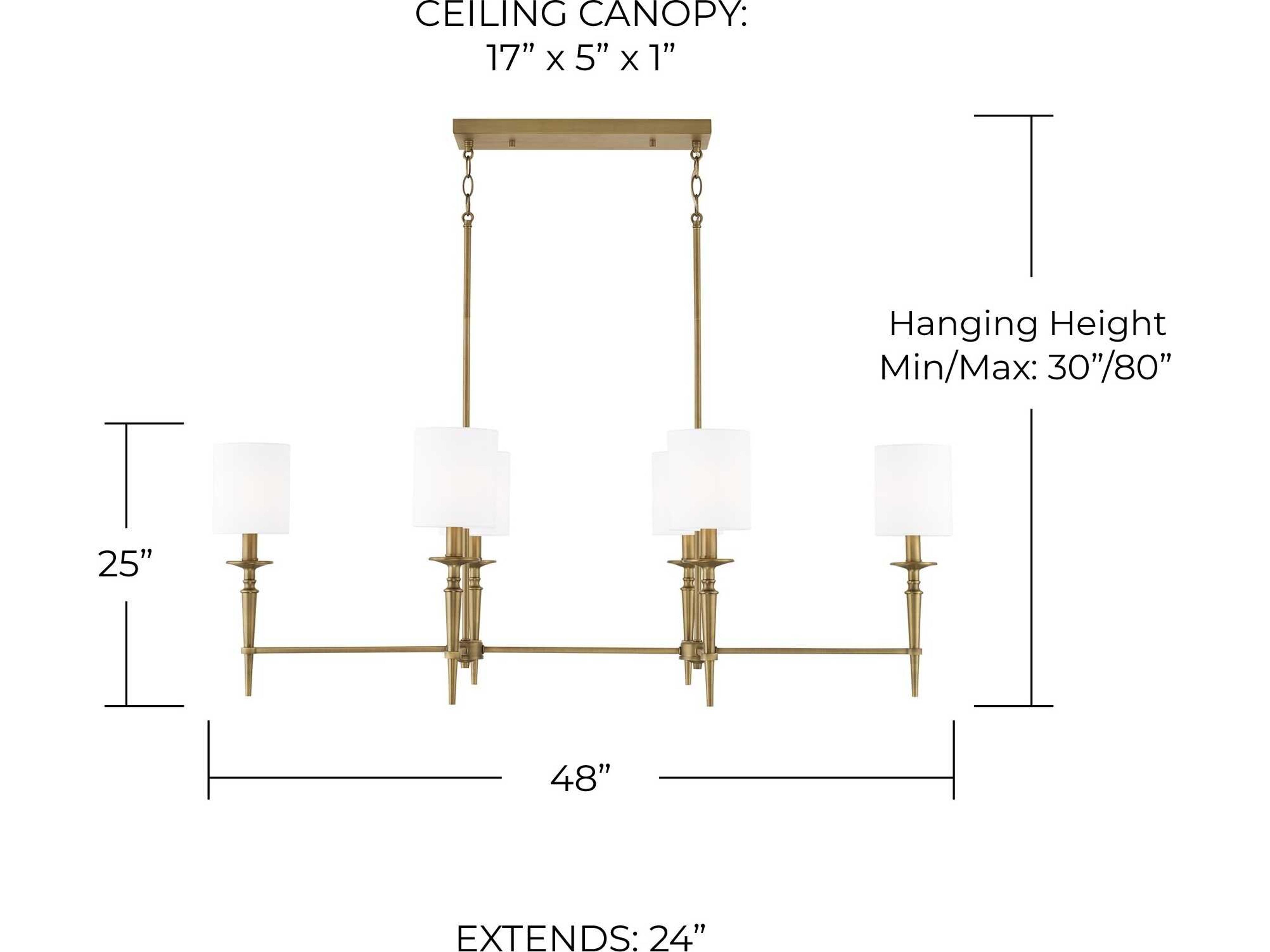 Capital Lighting Abbie 6-Light Aged Brass Cylinder Island Pendant
