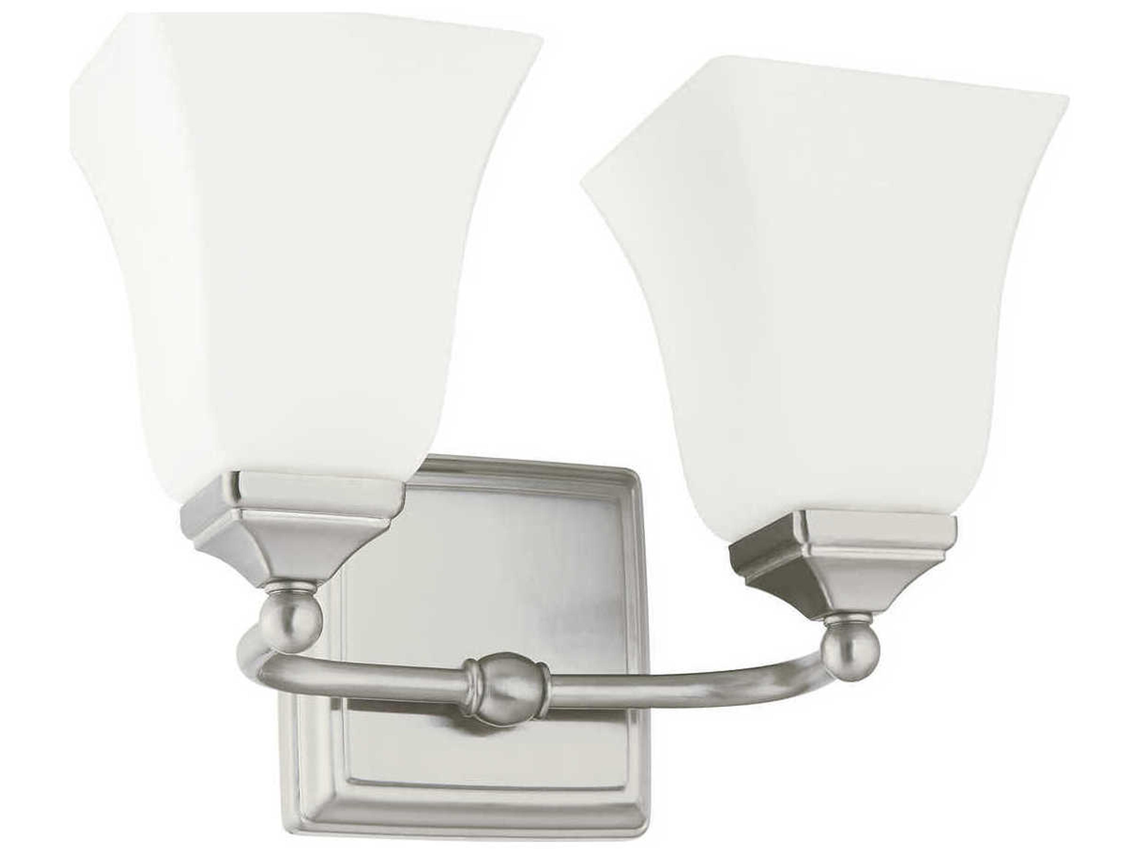 Capital Lighting 2-Light Brushed Nickel Glass Vanity Light