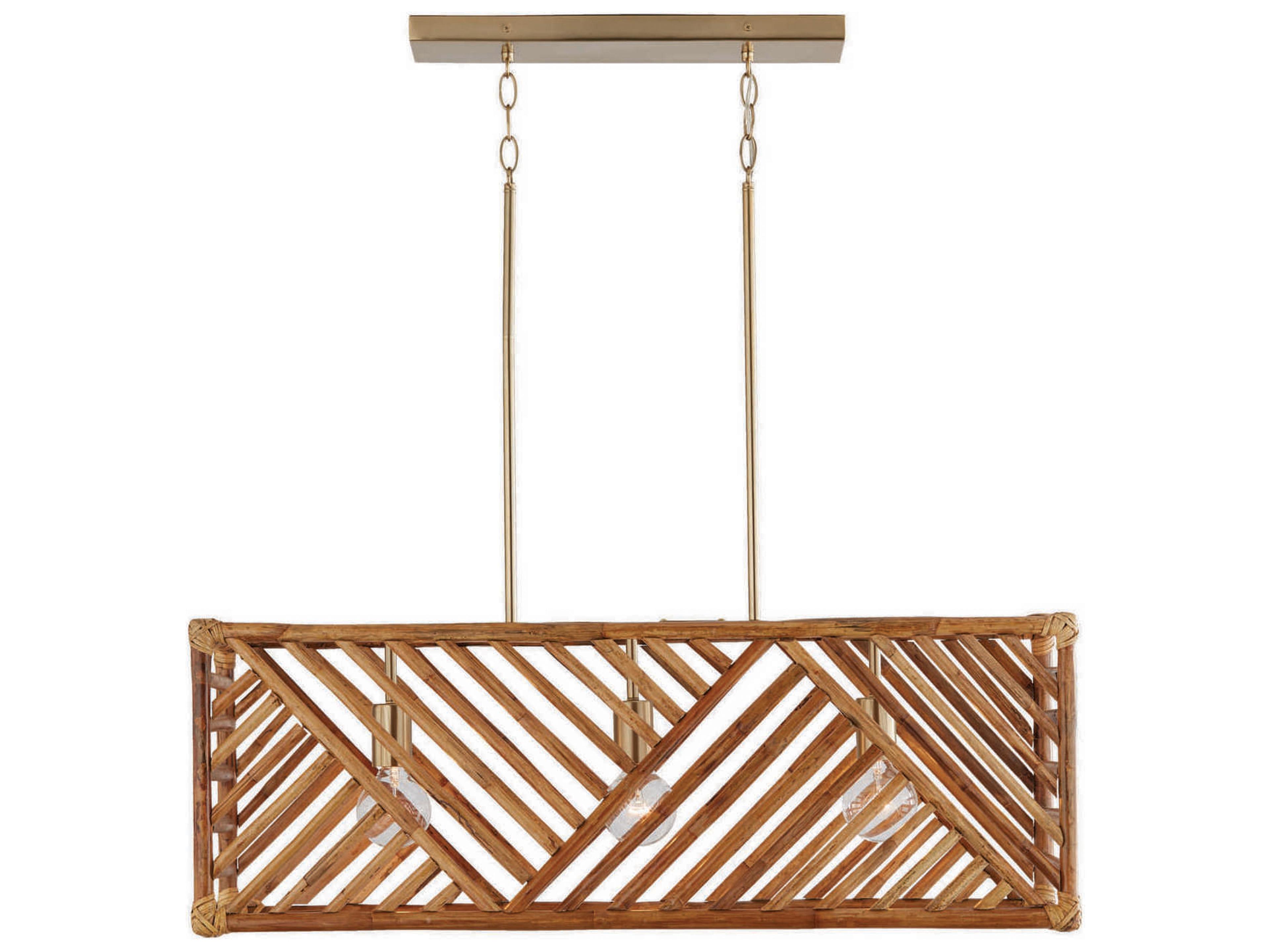 Soleil 3-Light Matte Brass Brown Geometric Island Pendant