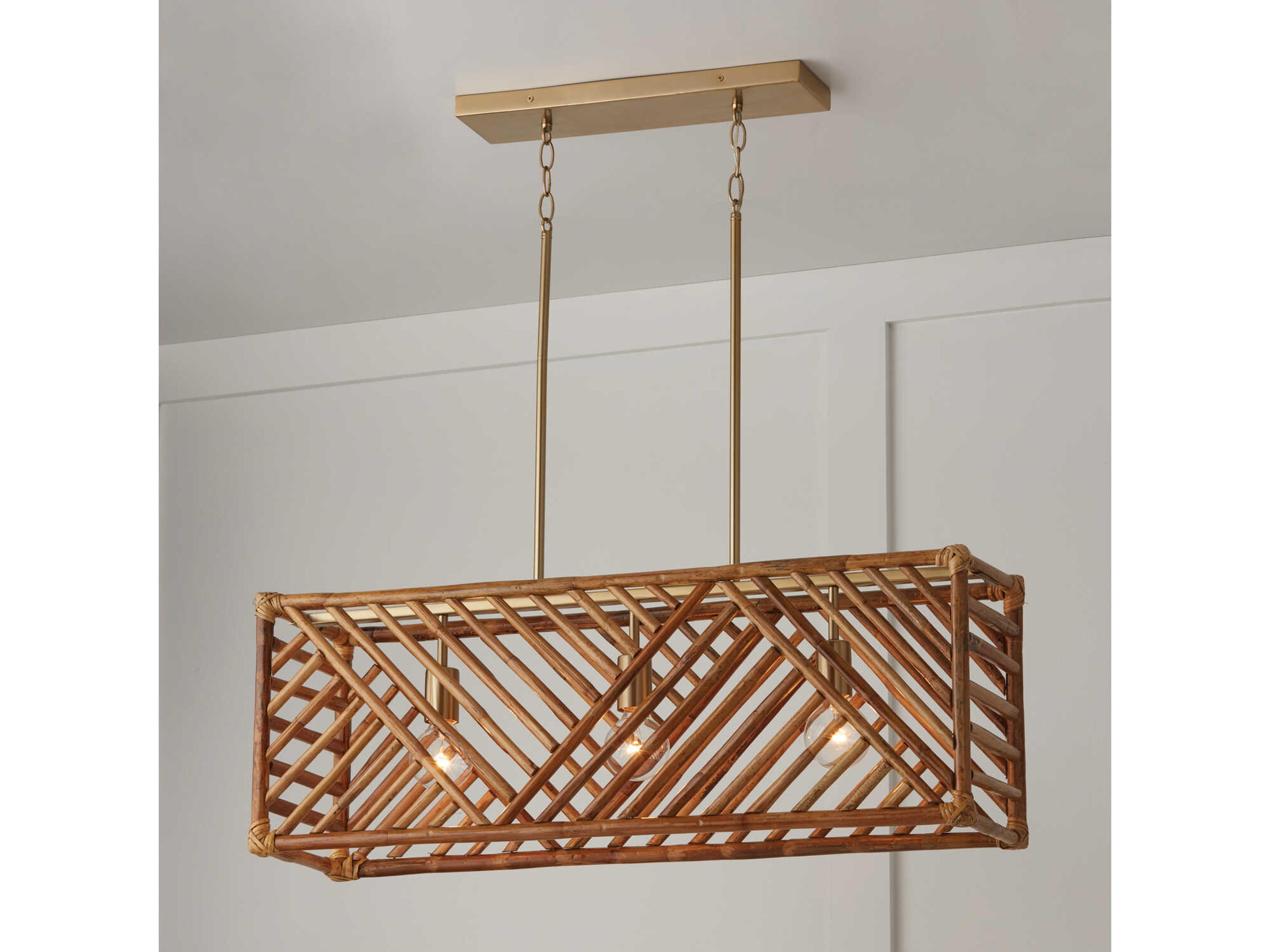 Capital Lighting Soleil 3-Light Matte Brass Brown Geometric Island Pendant