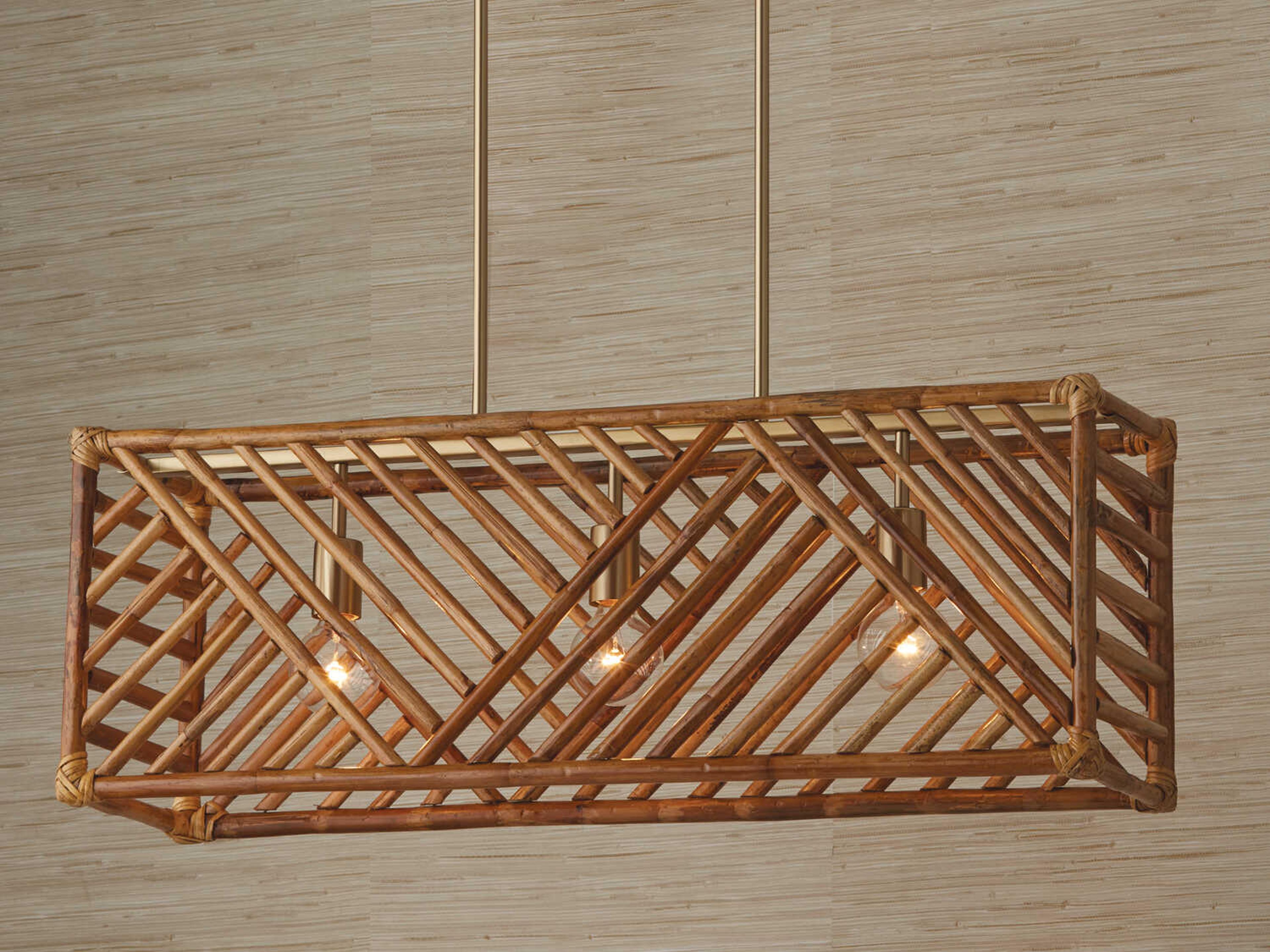 Capital Lighting Soleil 3-Light Matte Brass Brown Geometric Island Pendant