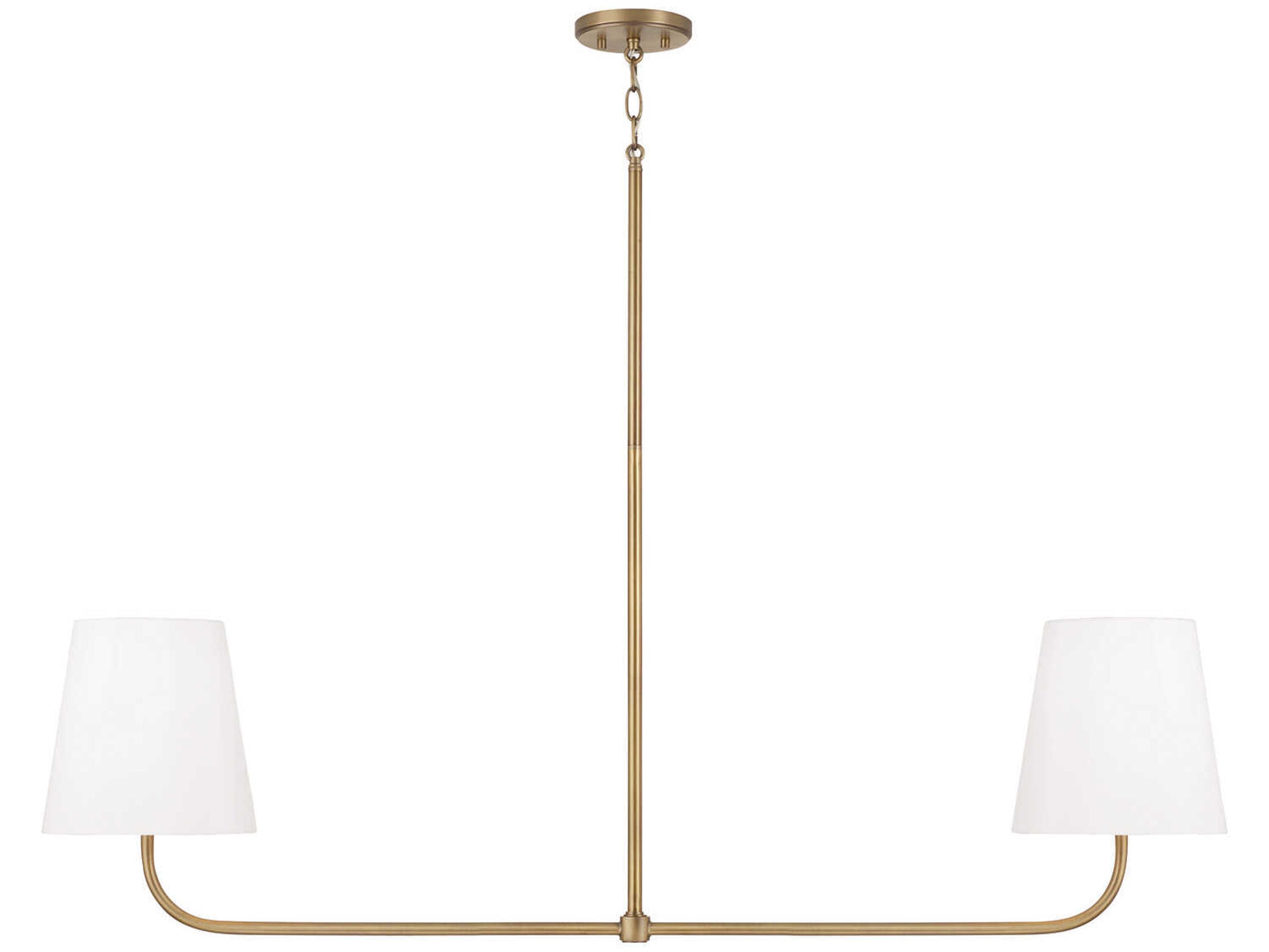 Brody 2-Light Aged Brass Empire Linear Island Pendant