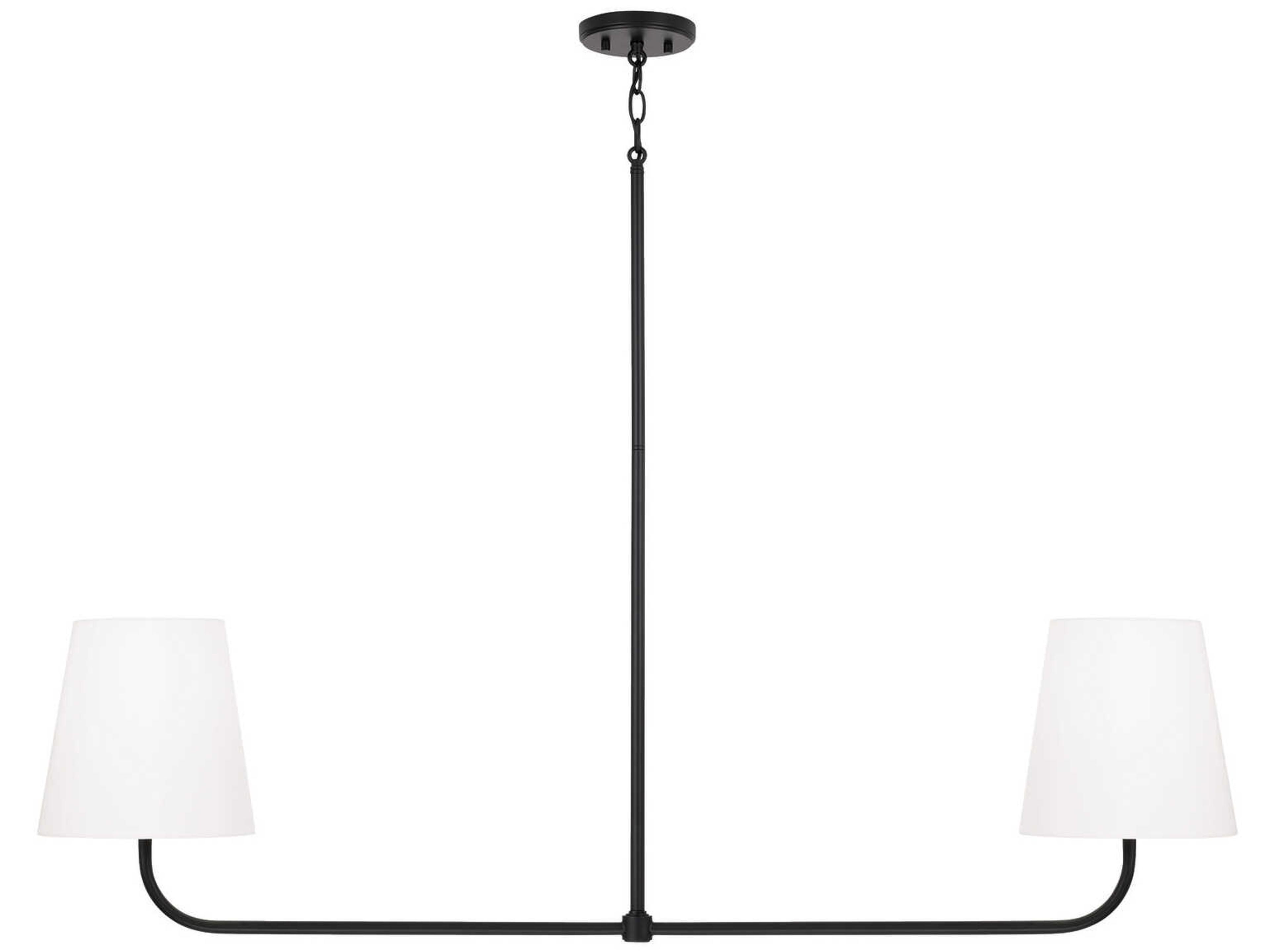 Brody 2-Light Matte Black Empire Linear Island Pendant