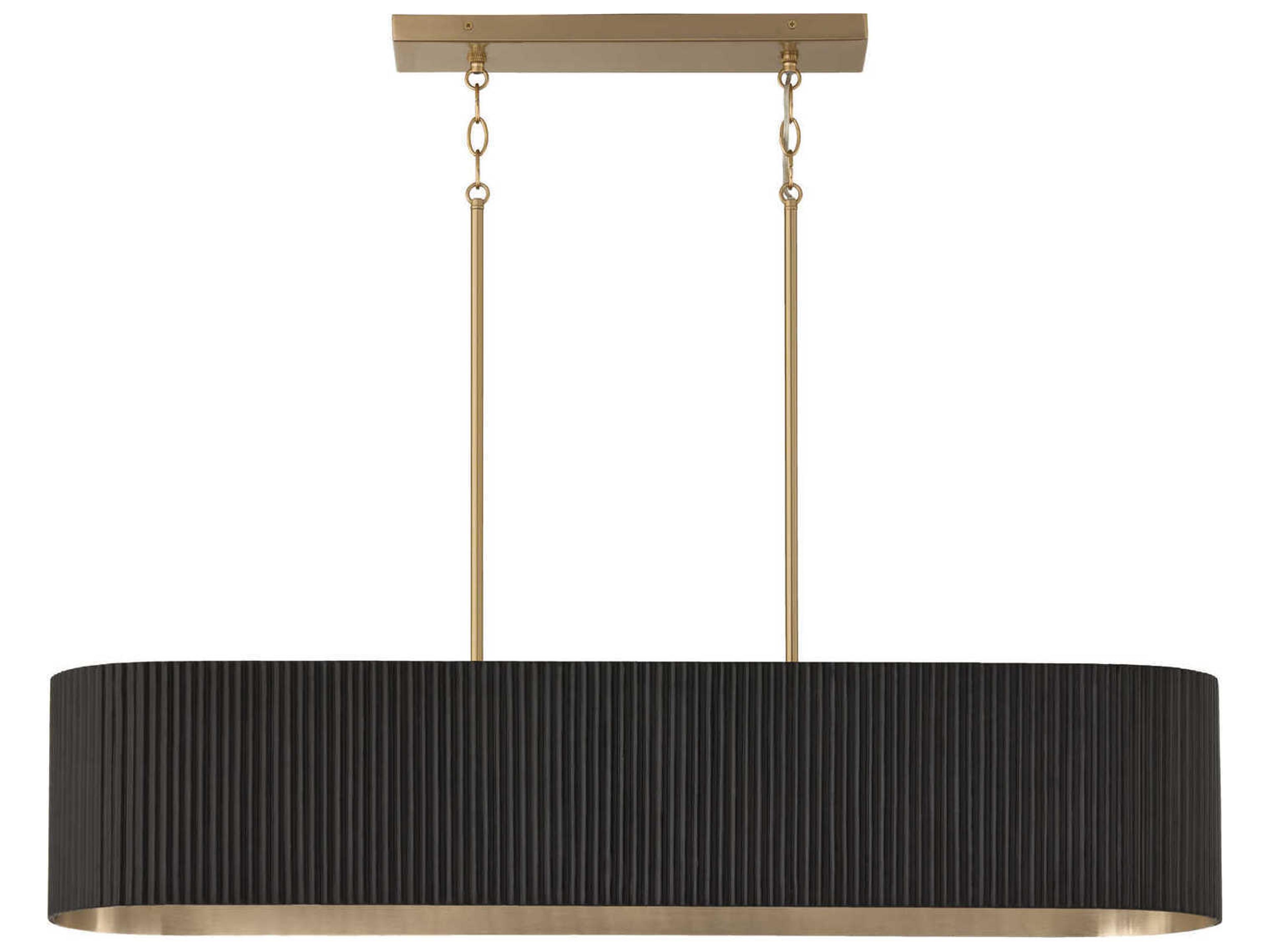 Donovan 5-Light Black Stain Matte Brass Island Pendant